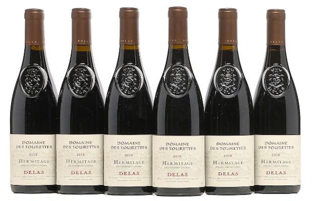 6 bts. Hermitage, "Domaine des Tourettes", Delas Freres 2018 A (hf/in).
