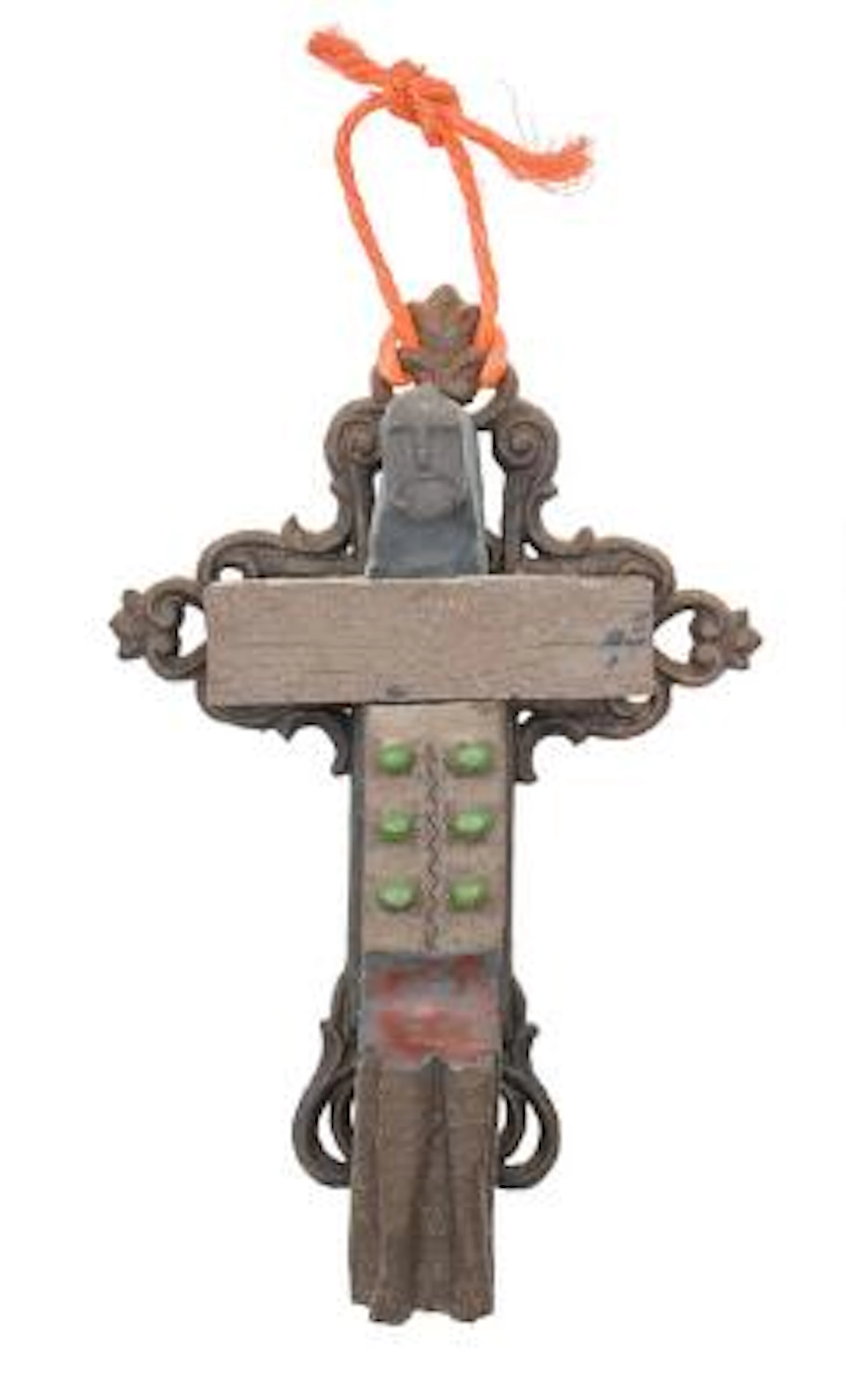 Niels Helledie: Christ. Unsigned. Stoneware and metal. H. 30. W. 20