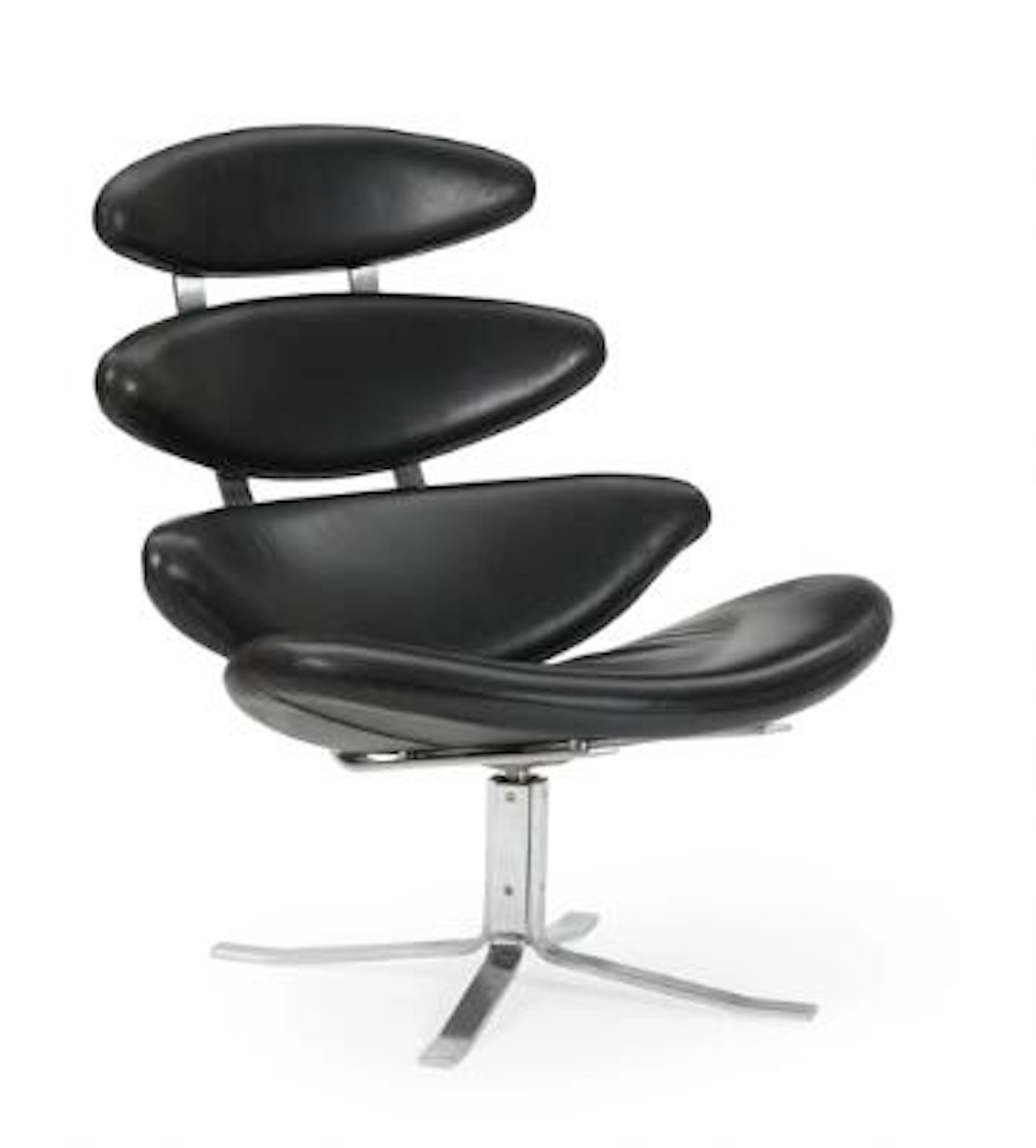 Poul M. Volther: "Corona". Easy chair with steel frame. Upholstered