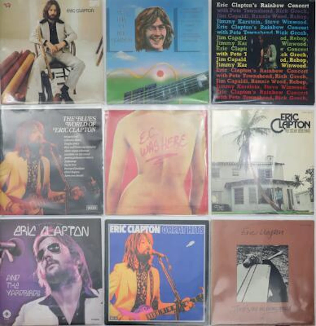 Eric Clapton: 50 different LP records from different countries. (50)