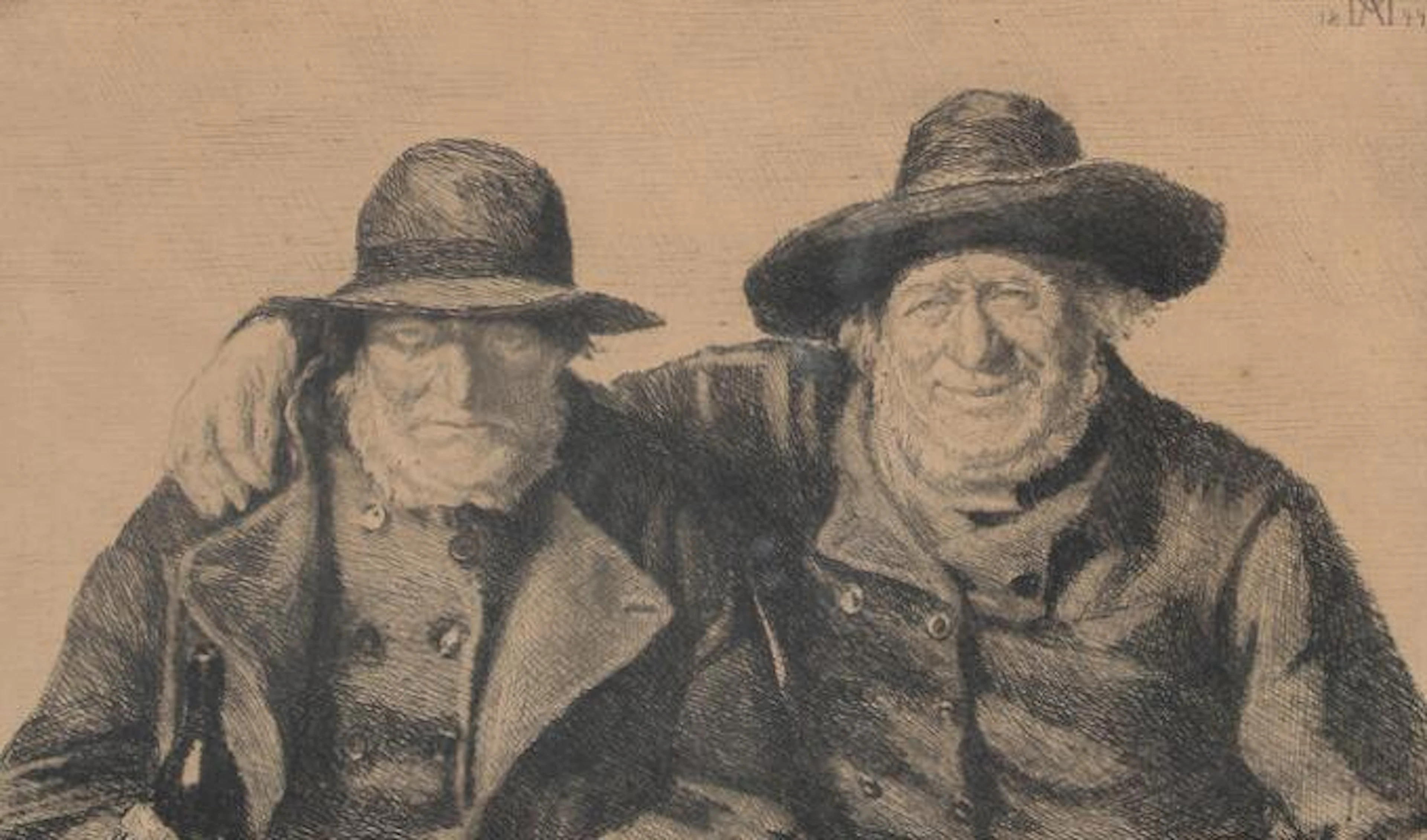 Michael Ancher: “To Venner”. Two friends. Signed monogram and dated
