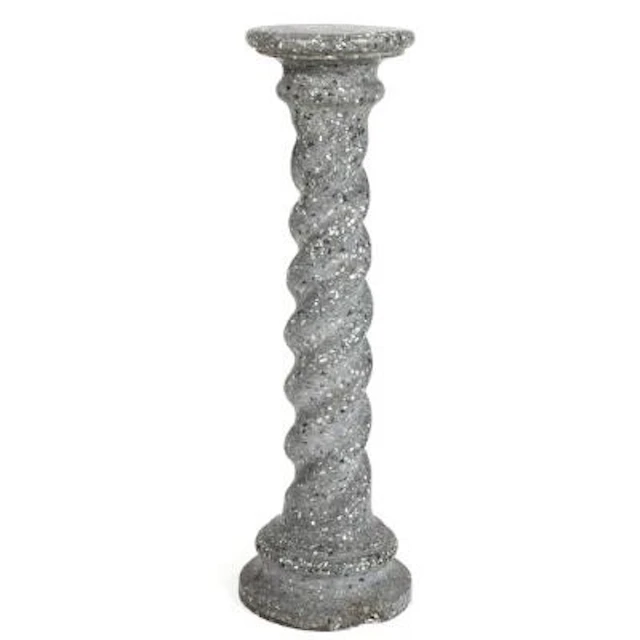 A twisted grey terrazzo stone column. 20th century. H. 98. Diam. 28