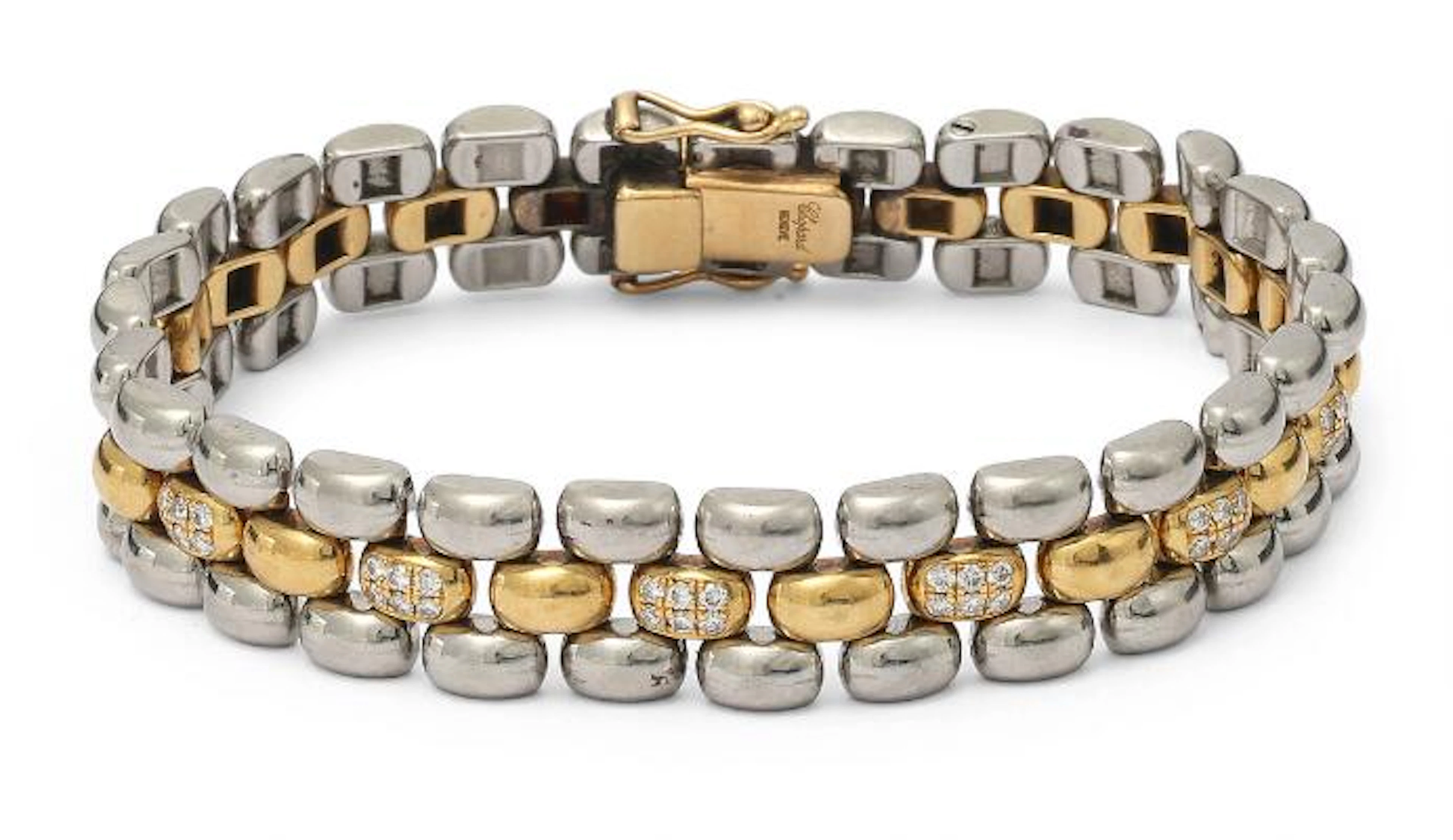 Chopard: A bracelet set with numerous diamonds, mounted in 18k gold