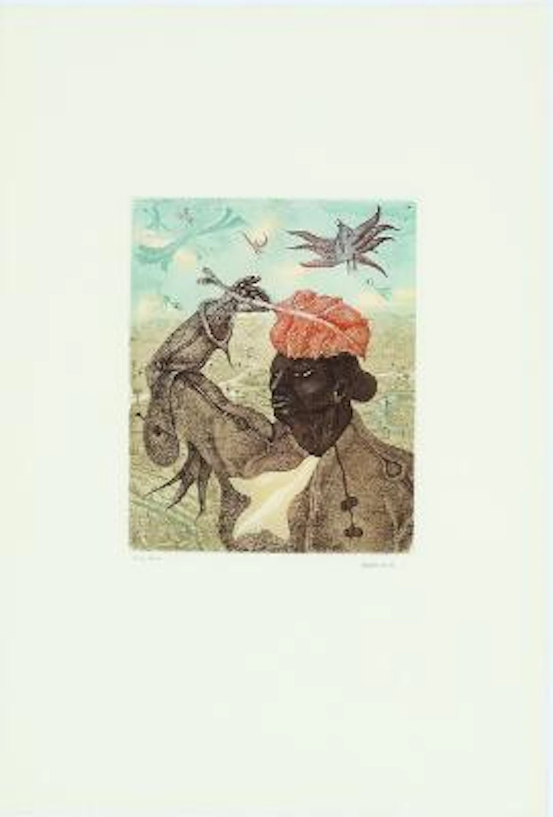 Erich Brauer: Untitled. Signed Brauer, 42/60. Etching in colours.