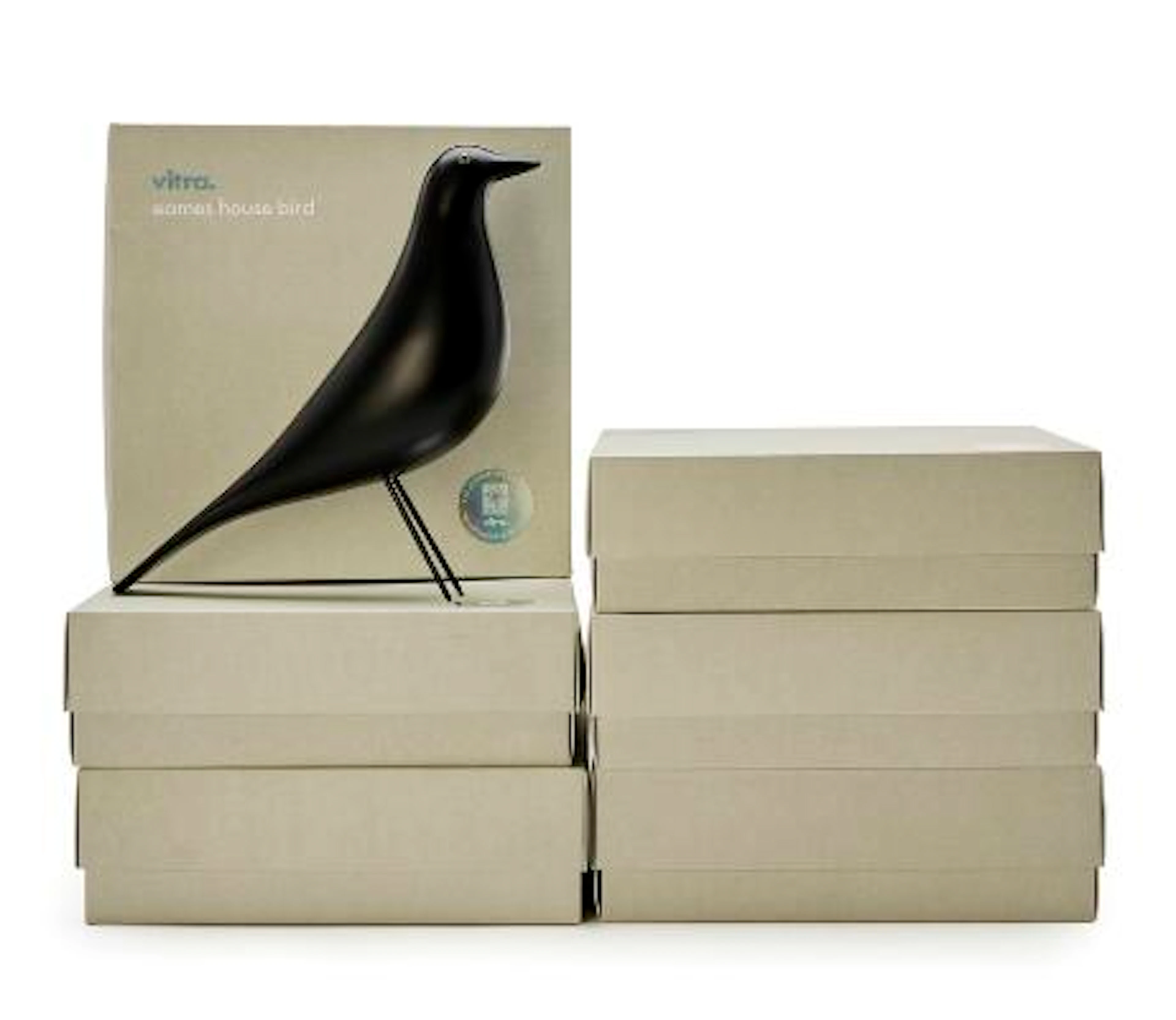 Charles Eames, Ray Eames: "House Bird". Six black lacquered wood bird