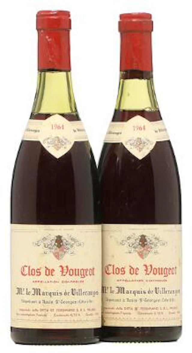 2 bts. Clos de Vougeot, Marquis de Villeranges 1964 B/C (us). – Bruun