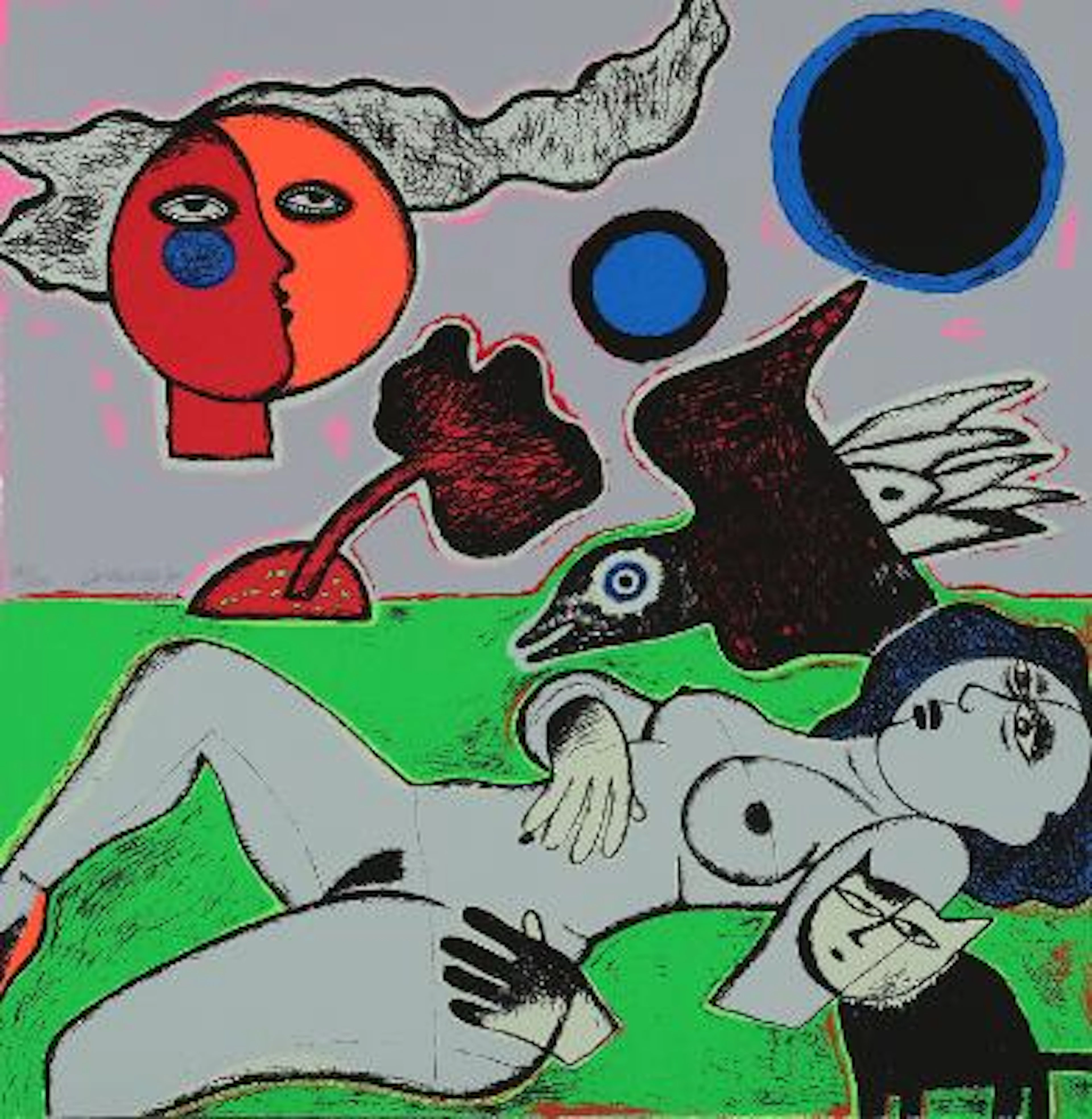 Corneille: “Femme diurne”. Signed Corneille 90, 180/200. Silkscreen