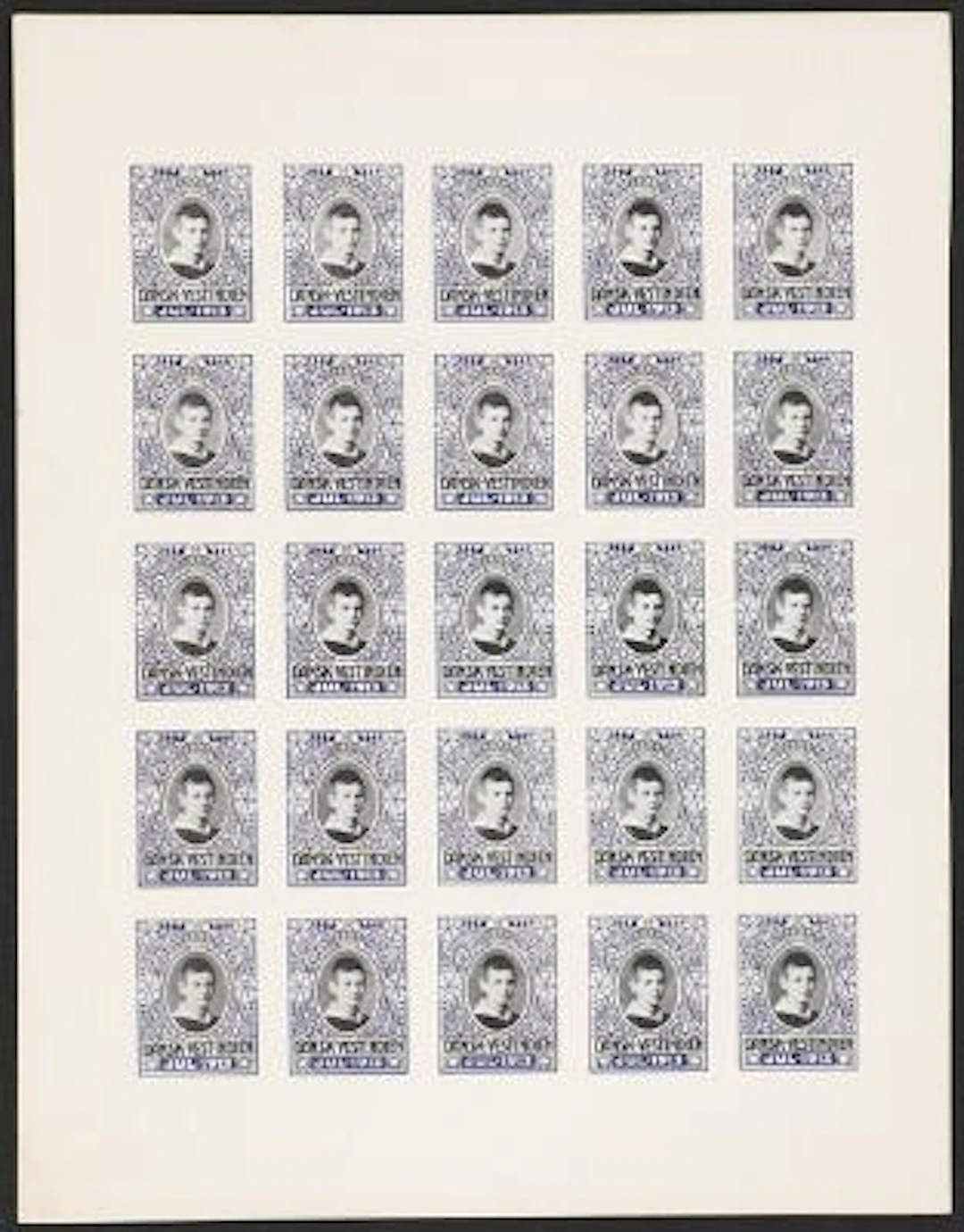 1913. PROOF in an imperforated whole sheet. Very few known – Bruun