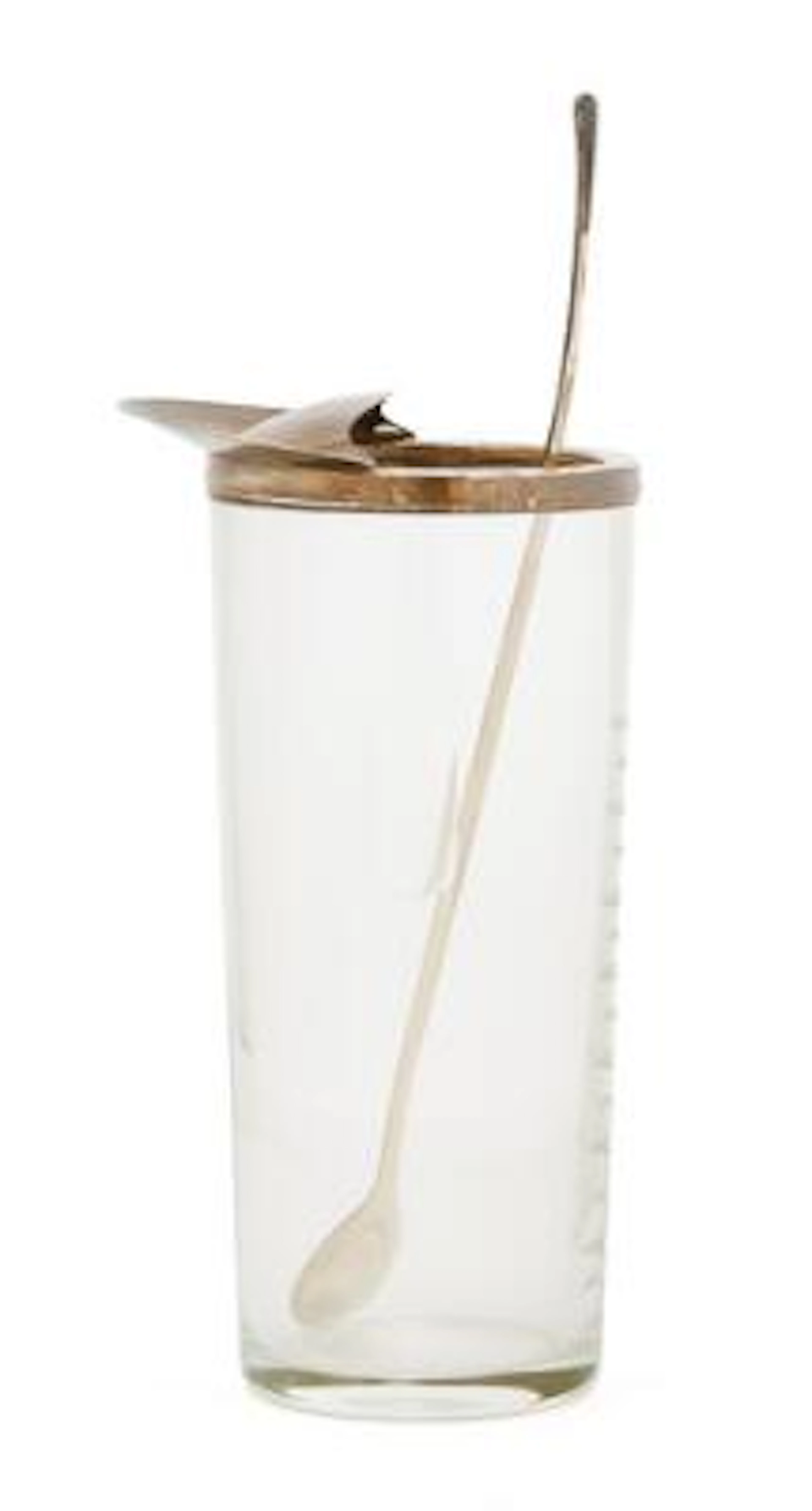 Ole Hagen: Clear glass cocktail pitcher with sterling silver mounting