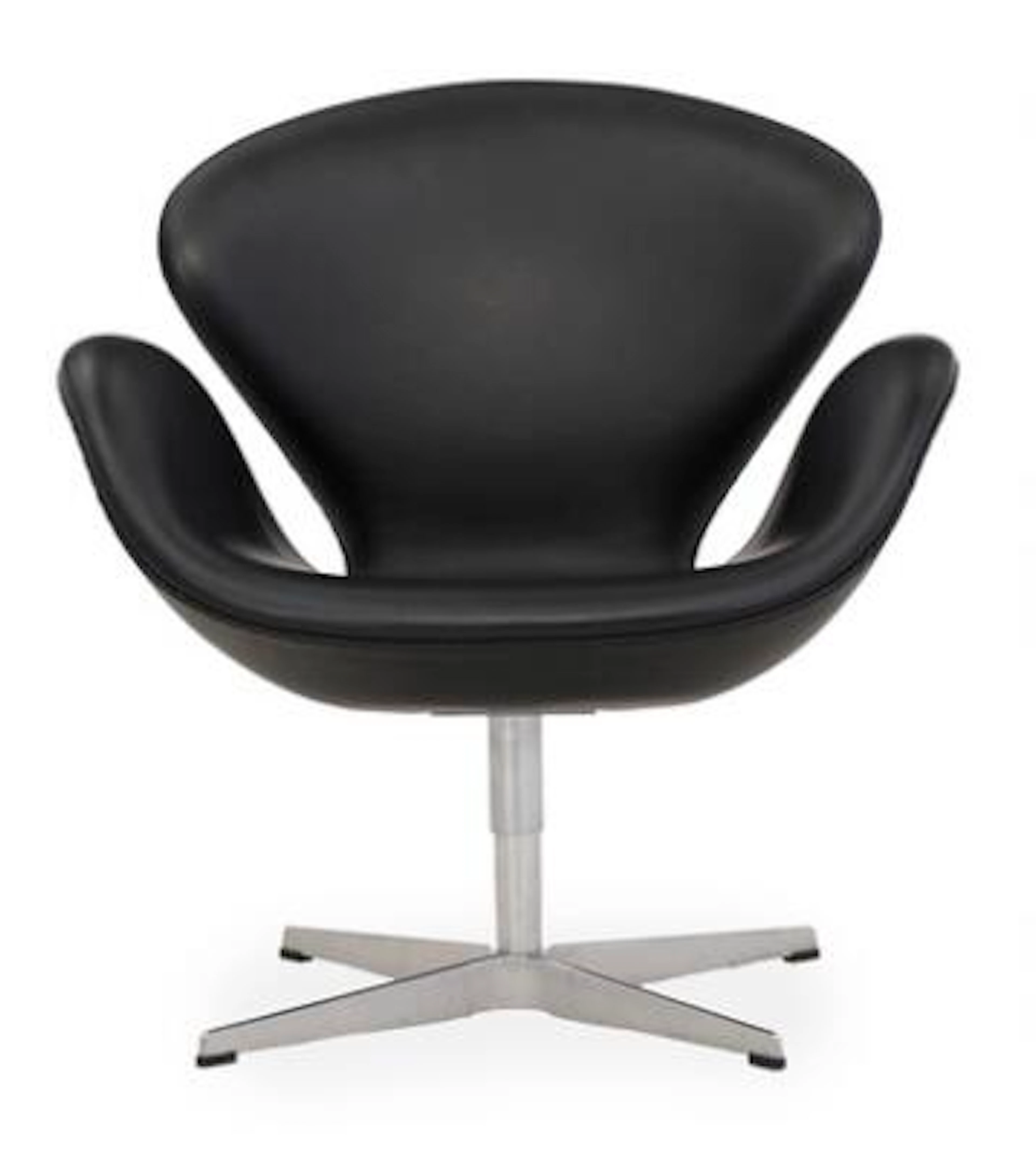 Arne Jacobsen: "The Swan". Lounge chair with aluminium base. Upholstered