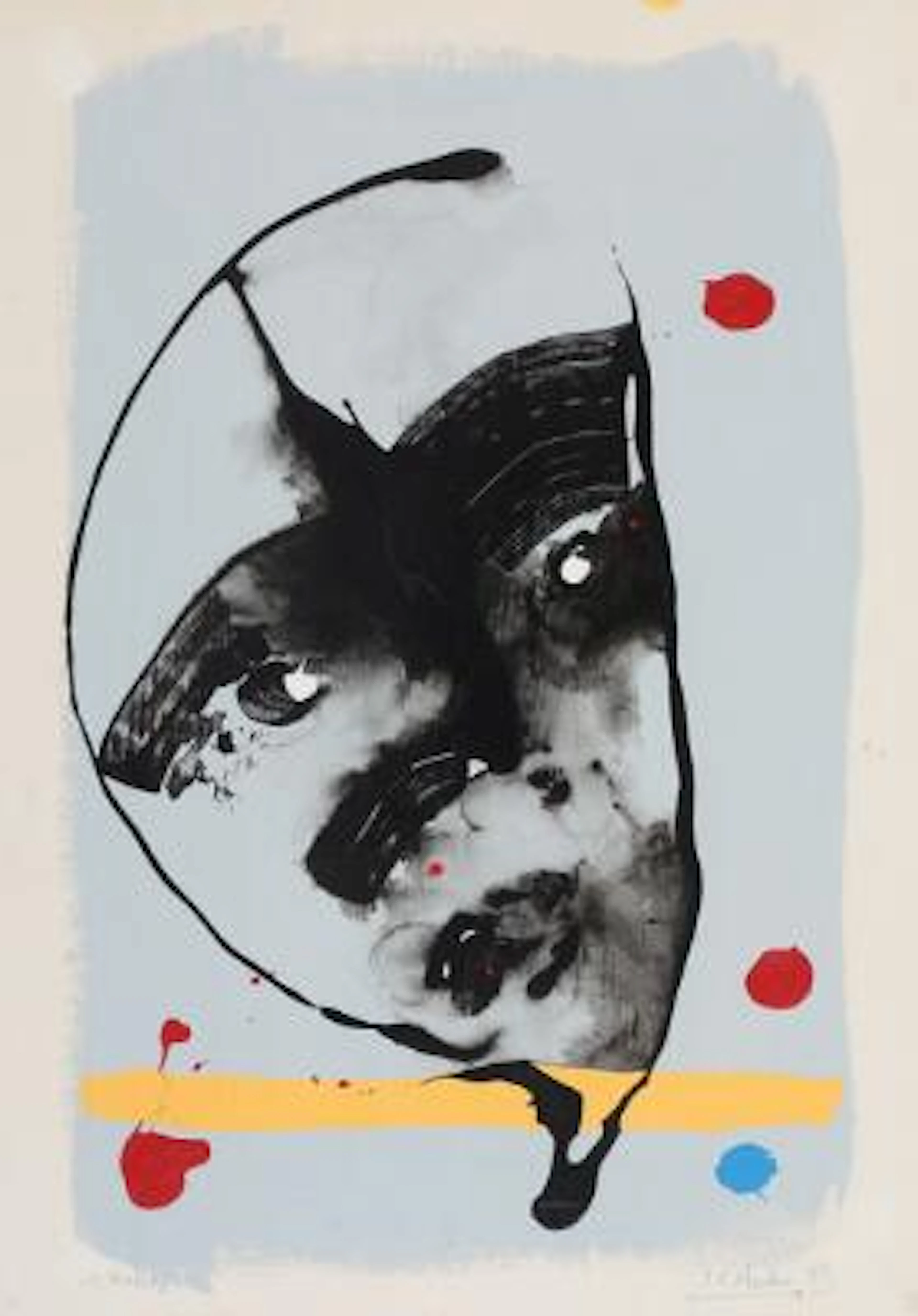 J.V. Martin: "Le Maske", 1989. Signed by J.V. Martin with date. Synthetic