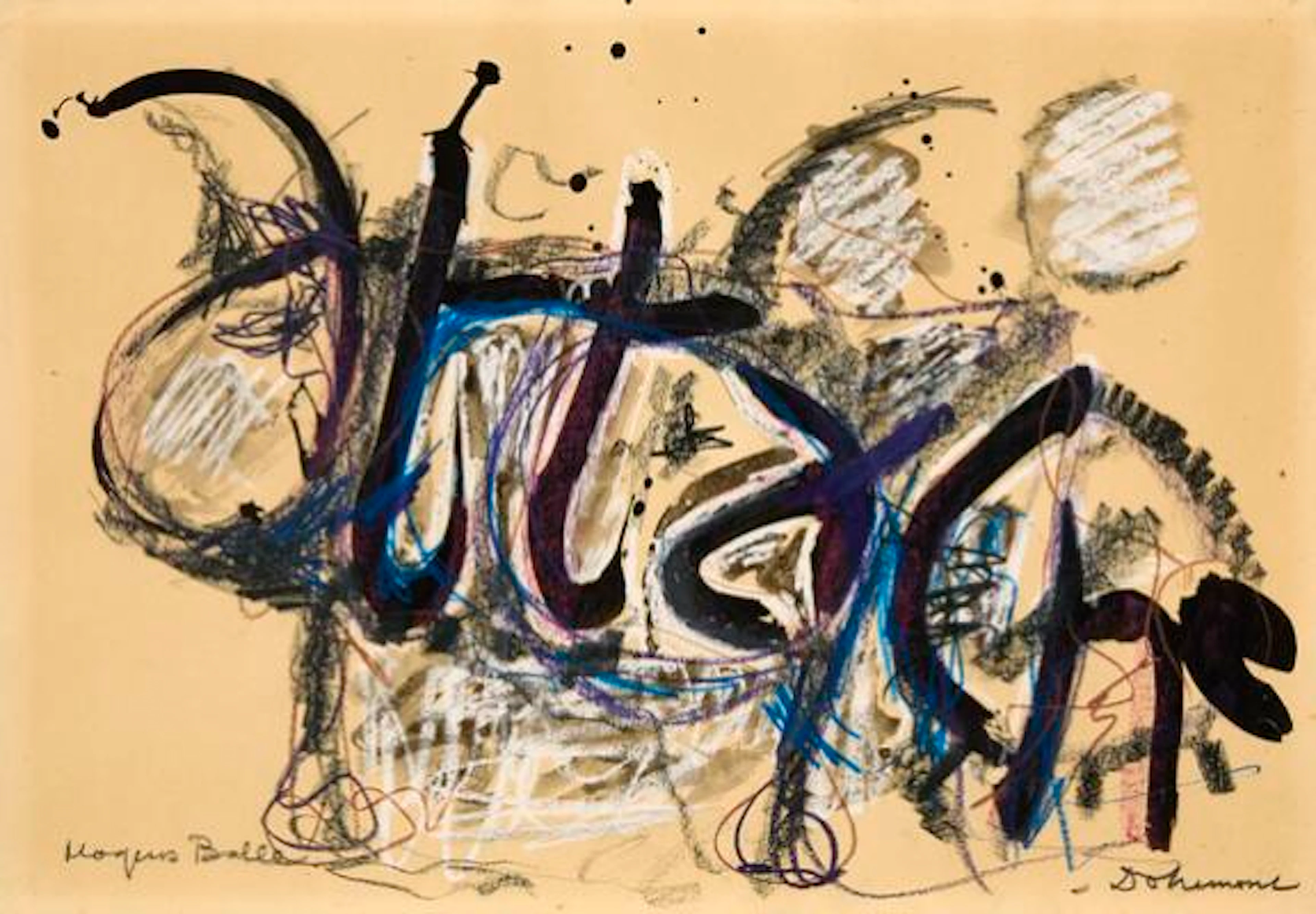 Christian Dotremont, Mogens Balle: Untitled. Signed Dotremont and