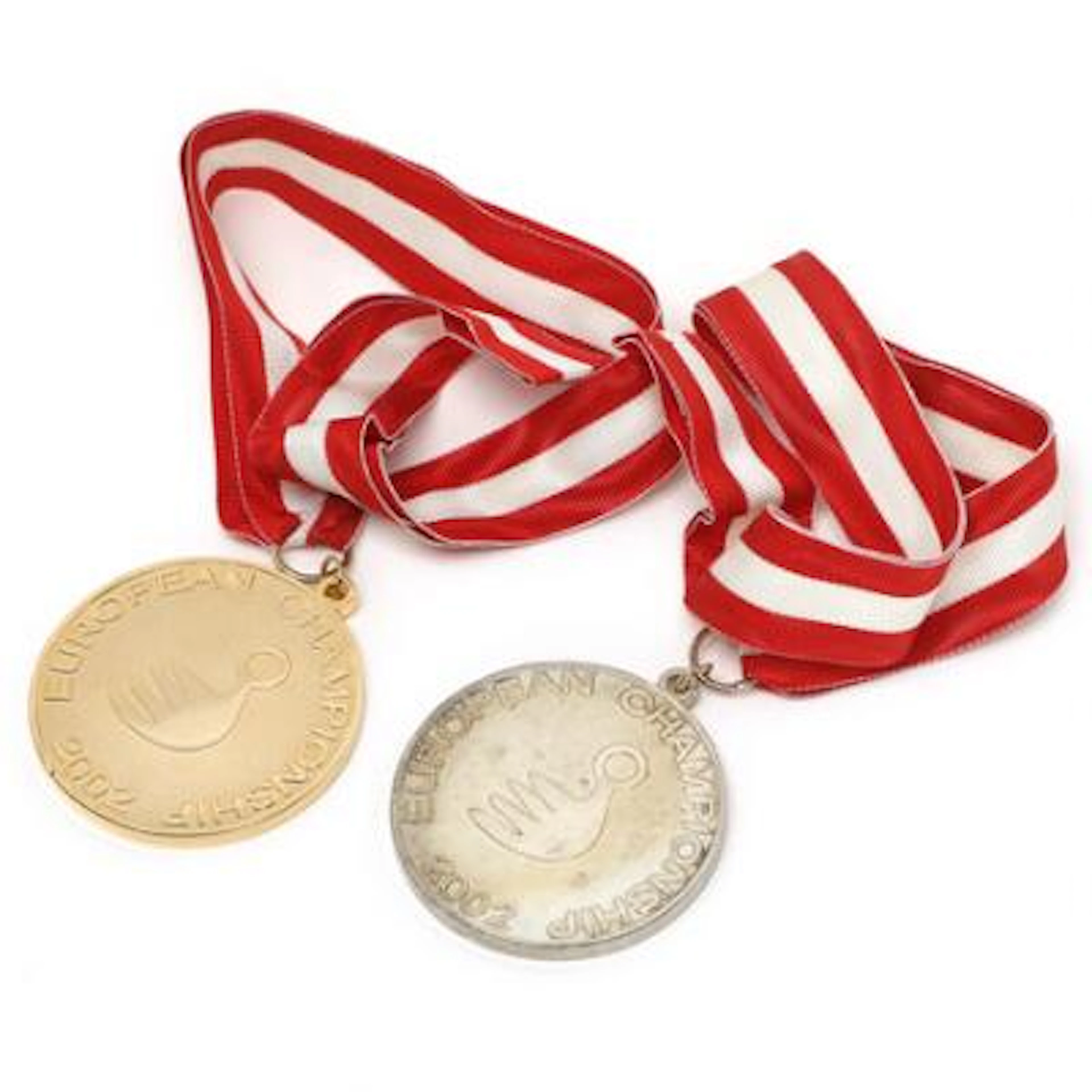 Box with 1st and 2nd Place Price medals from the Women's European