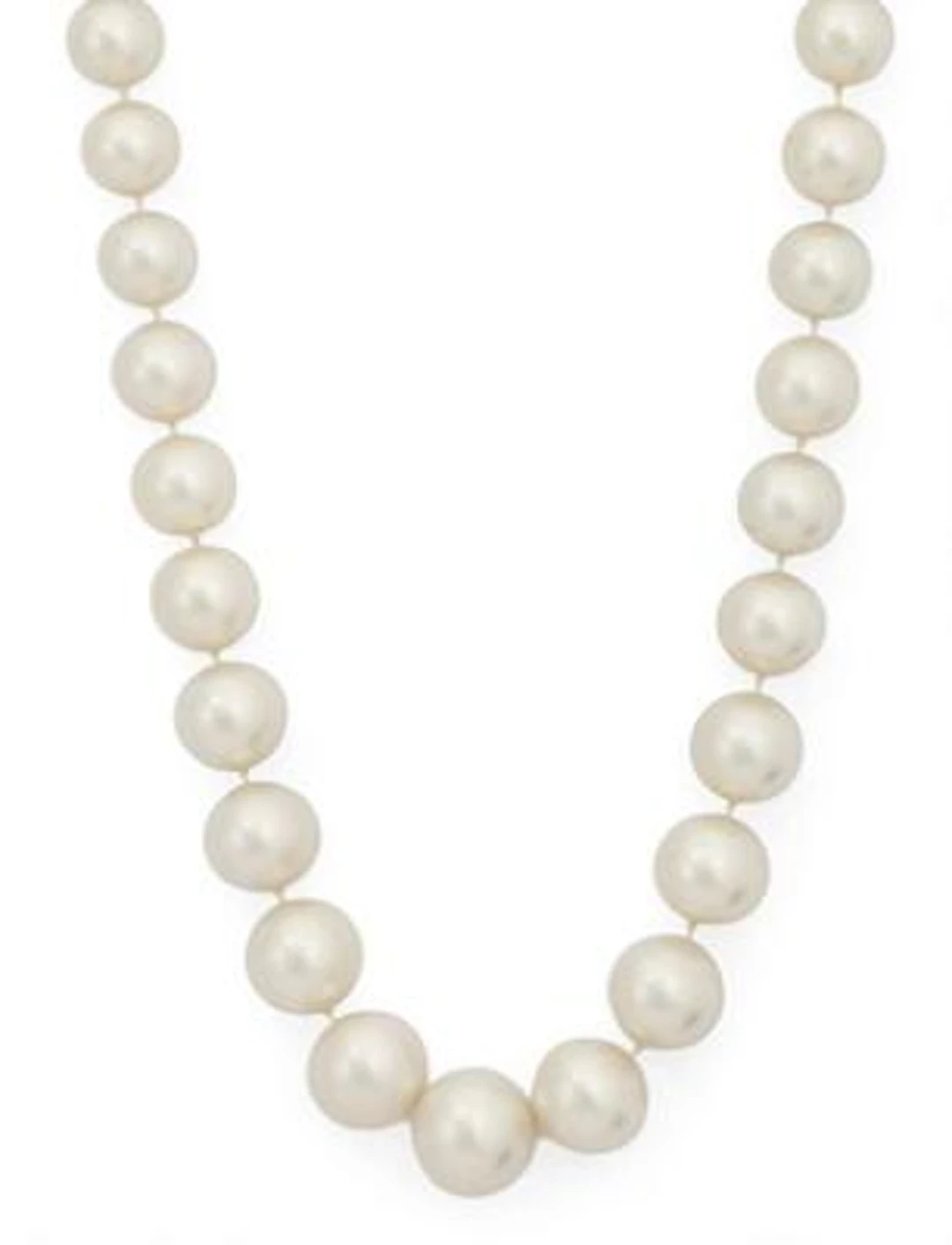 A graduated pearl necklace set with numerous South Sea cultured pearls