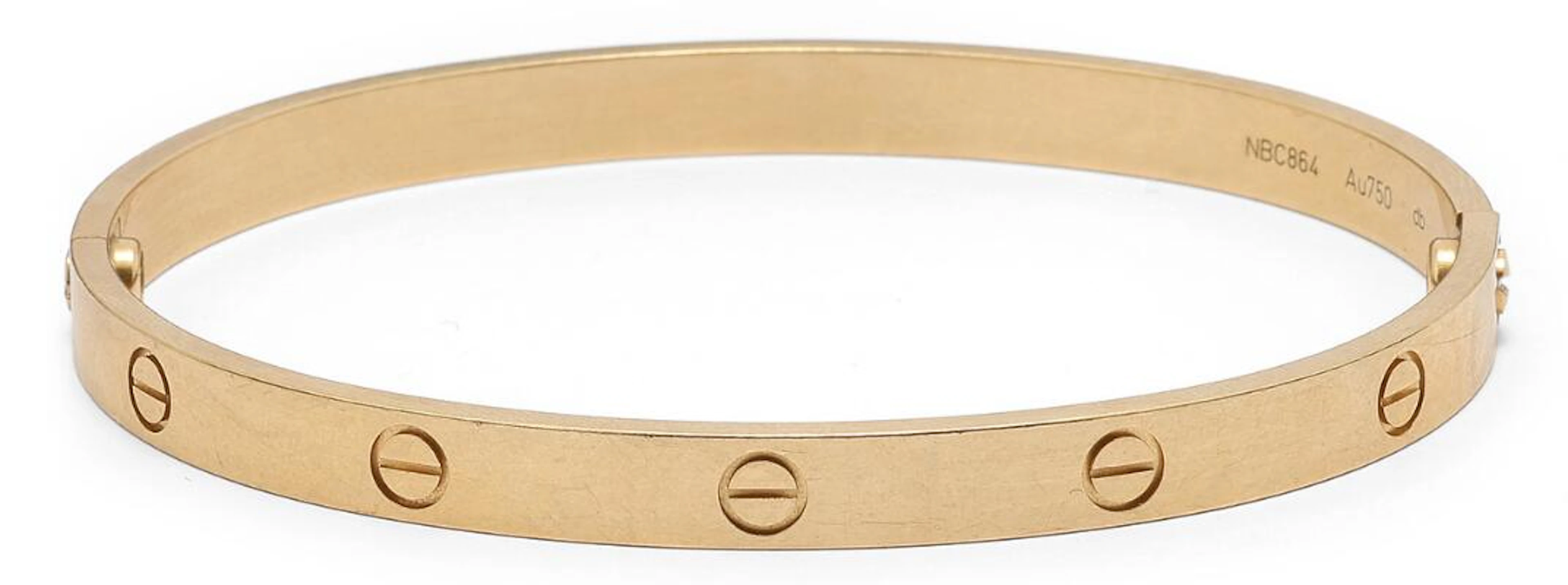 Cartier: A "Love" bangle of 18k gold. Signed Cartier. Ref. no. NBC864.