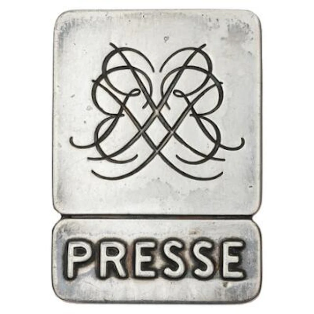 Frederik IX, press badge for the wedding of Prince Richard and Princess