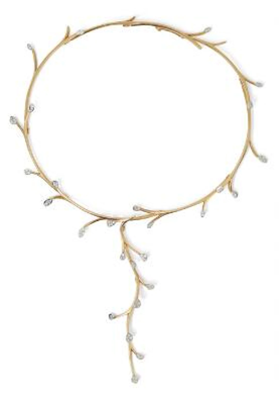 Ole Lynggaard: A "Twig" diamond necklace of 18k gold and white gold.