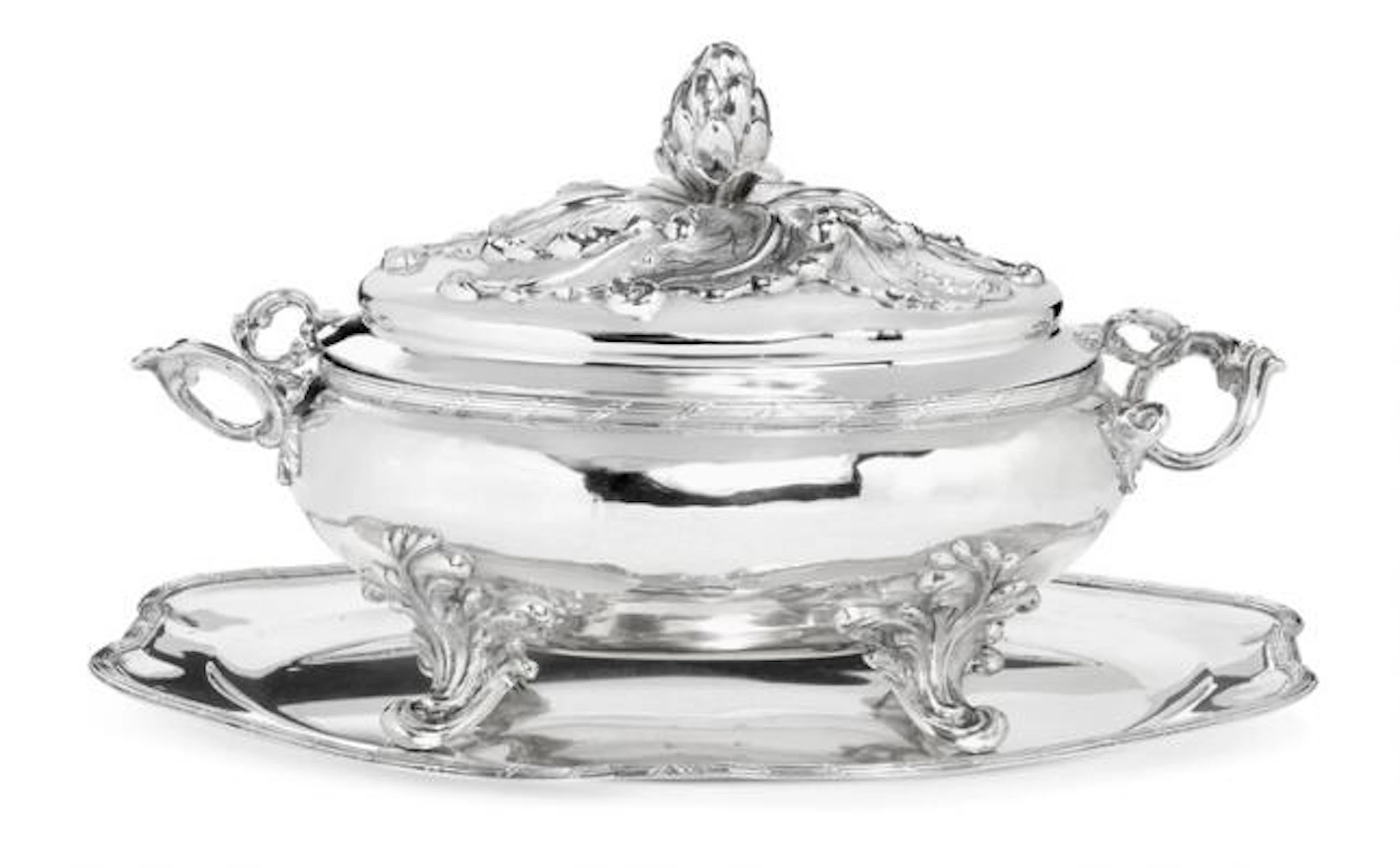 Two Rococo silver tureens. Augsburg 1757-1759 and Copenhagen 1767.