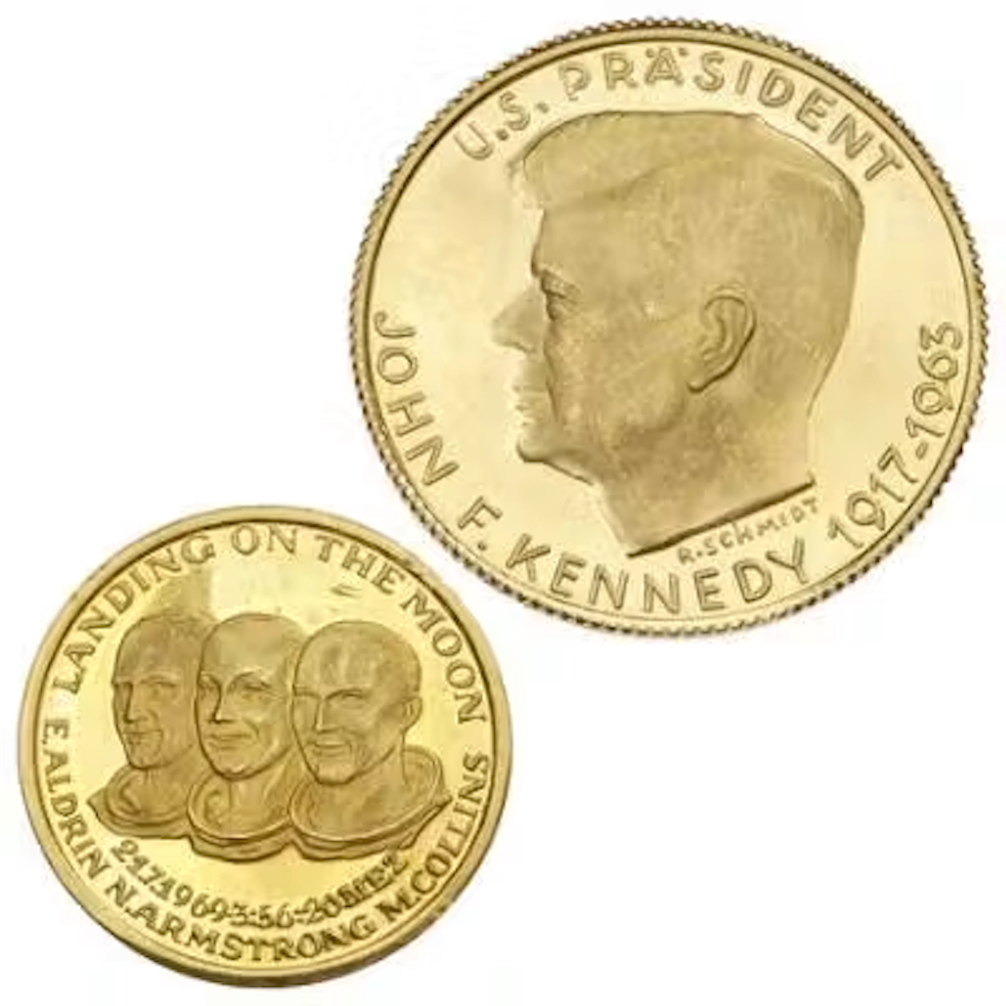 USA, commemorative medal, John F. Kennedy, 1917–1963, Au, 3.49 g (900/1000);