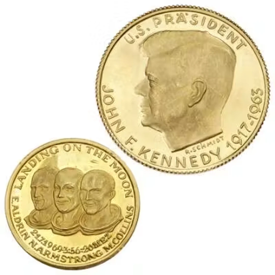 USA, commemorative medal, John F. Kennedy, 1917–1963, Au, 3.49 g (900/1000);