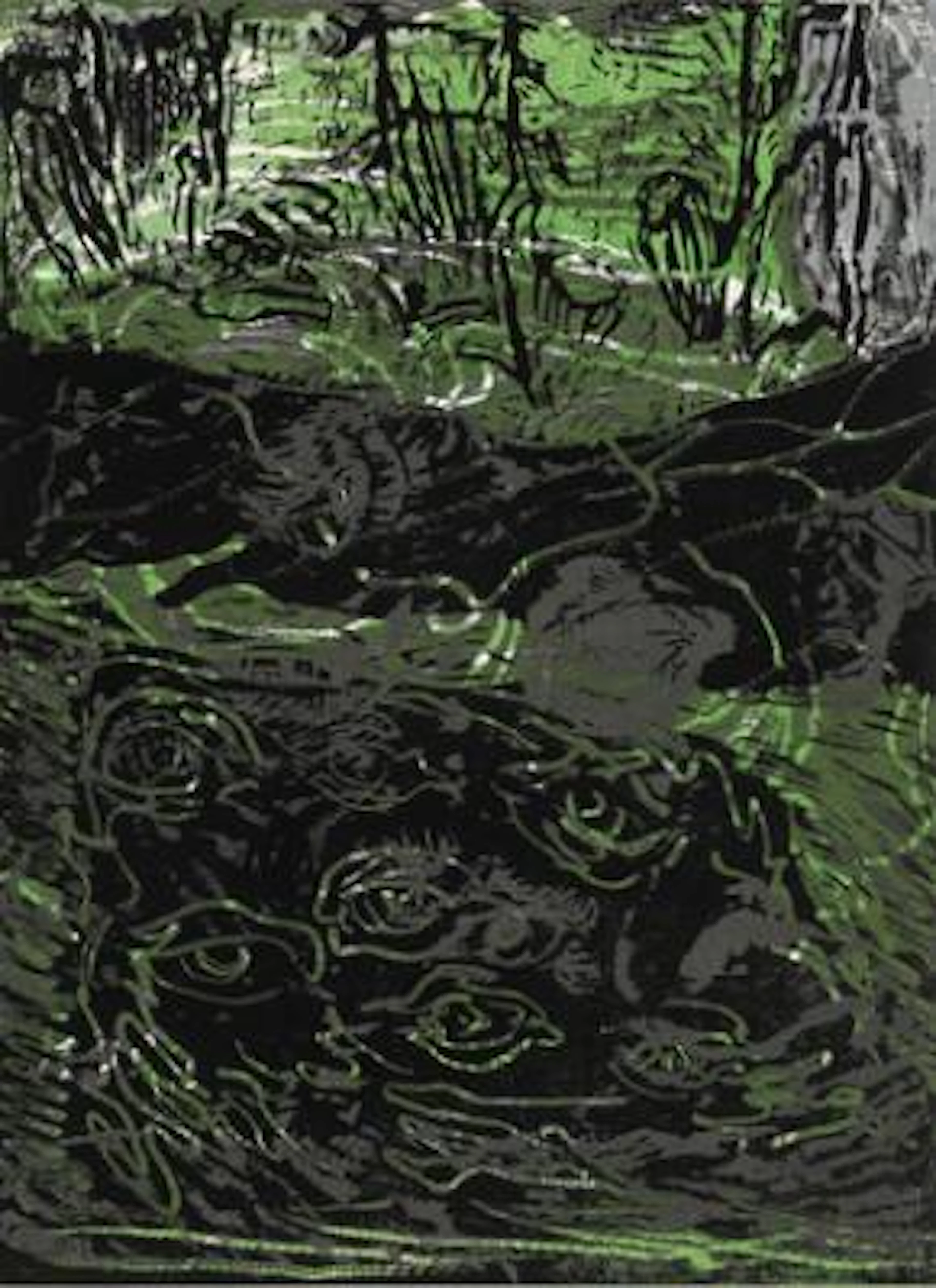 Per Kirkeby: Untitled. Signed PK 88, 2/10. Woodcut in colours. Sheet