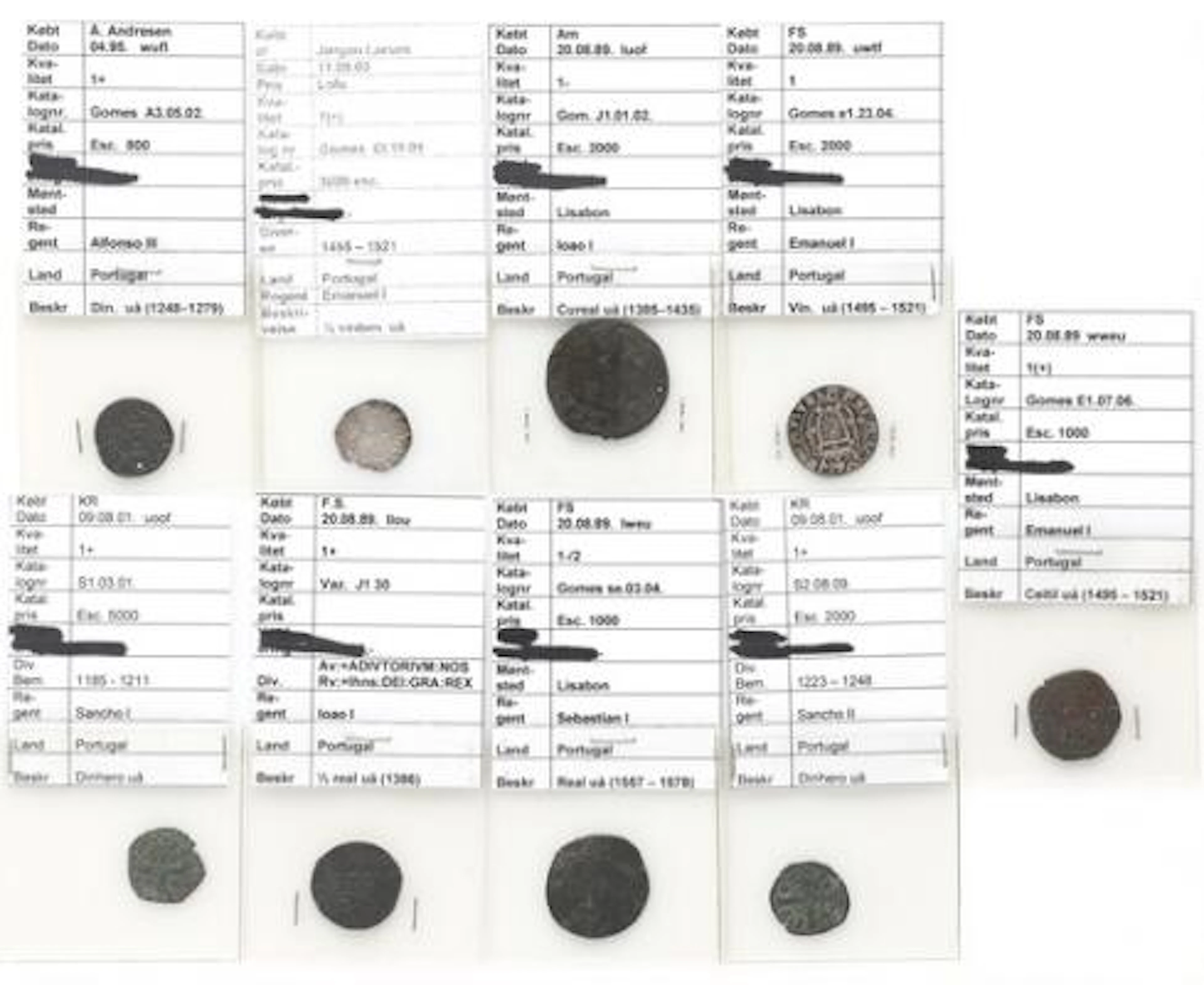Portugal, collection of older coins, in total 9 pcs with description