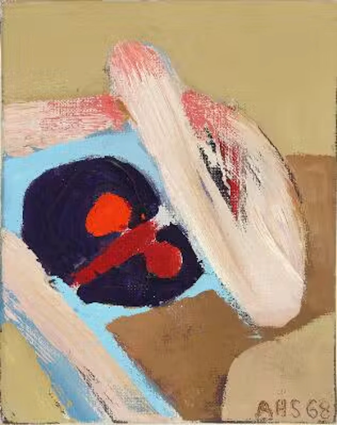 Arne Haugen Sørensen: "Den imødekommende". Signed AHS 68; with title