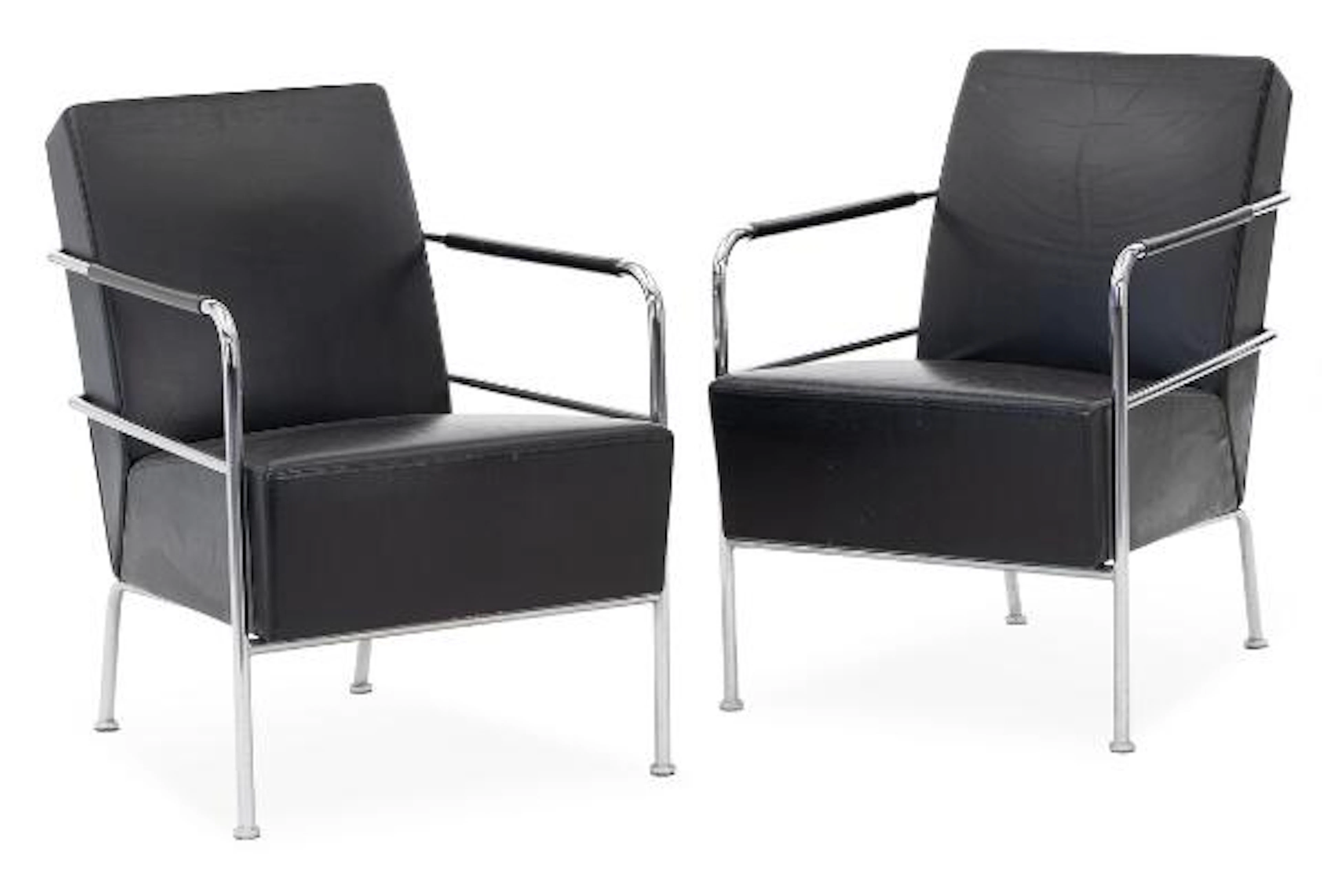 Gunilla Allard: "Cinema". A pair of easy chairs with steel frames.