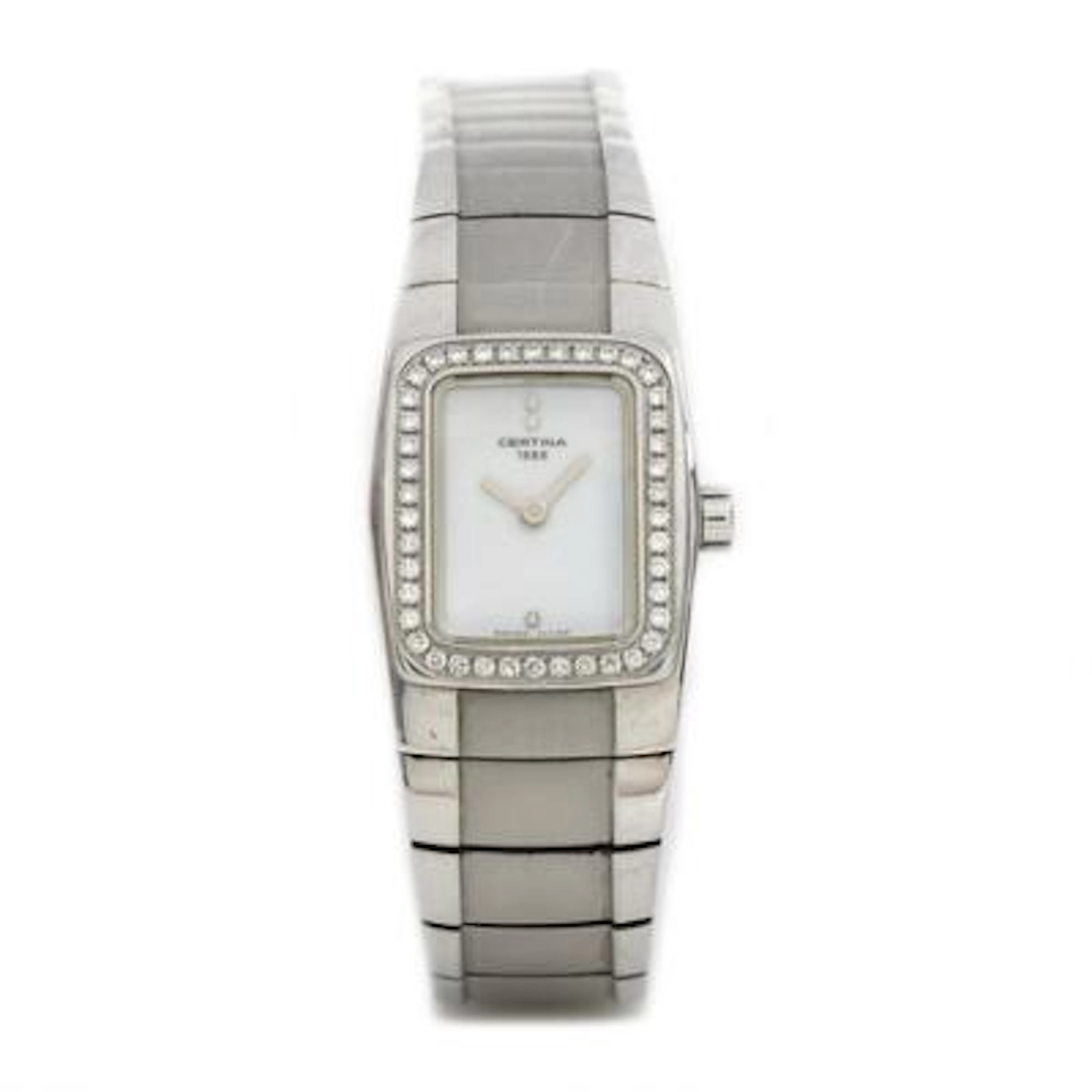Certina: Diamond wristwatch of steel, ref. 322.7157.48. Quartz movement.