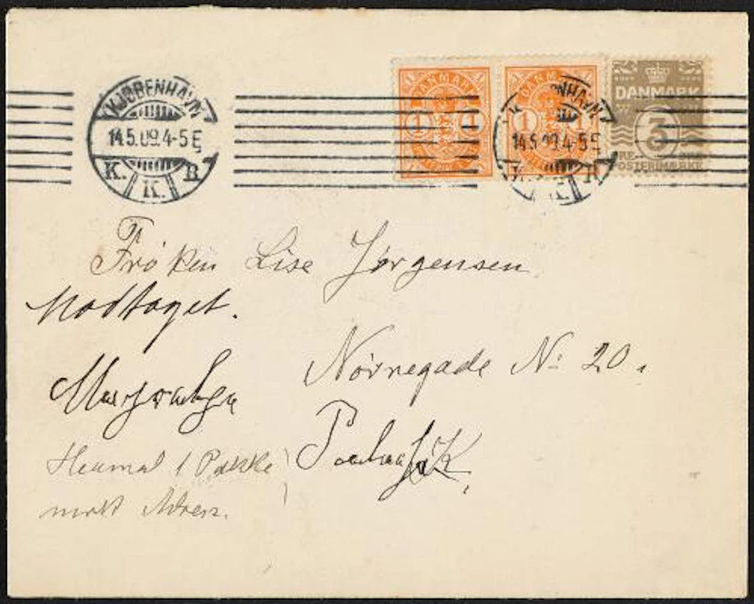 Greenland. 1902-1905. Arms. 1 Øre, orange (pair) and Numeral. 3 Øre