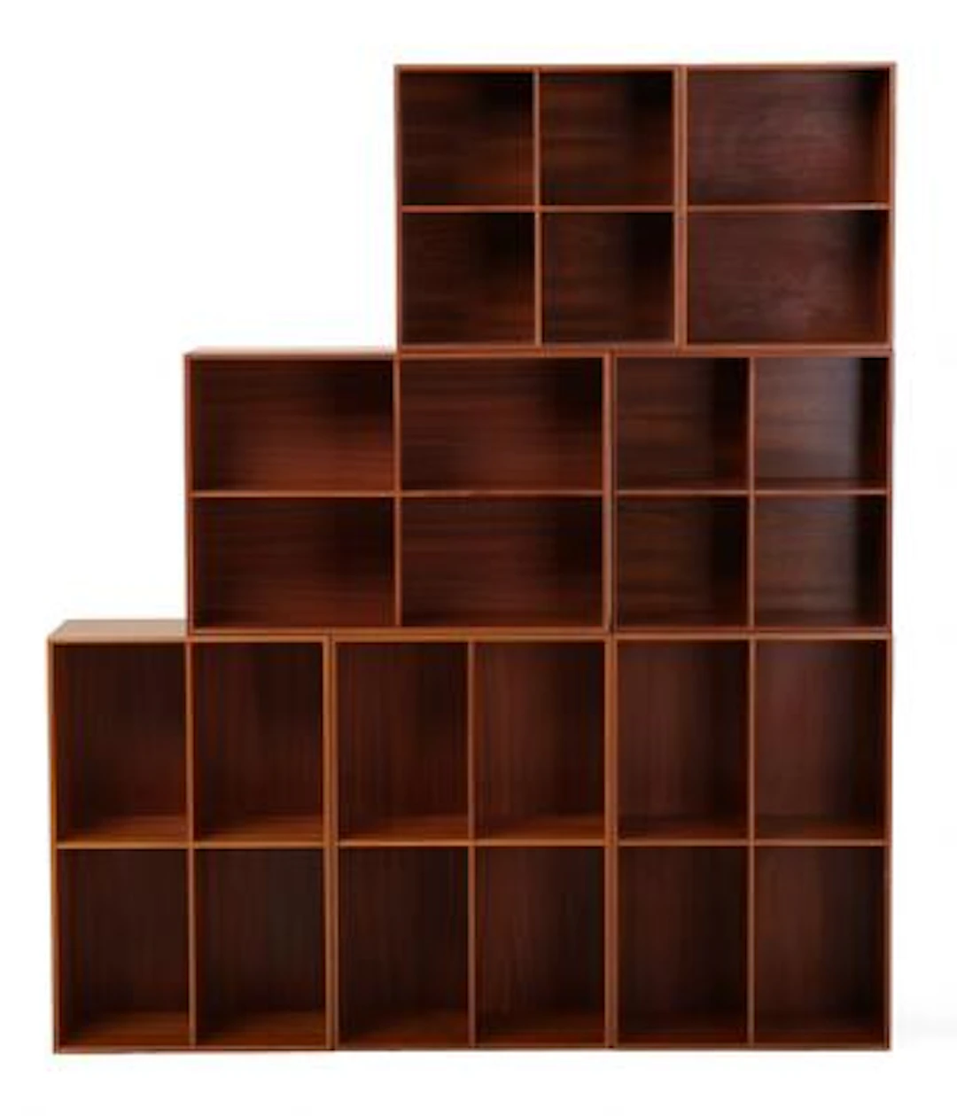Mogens Koch: Wall-mounted shelving unit in solid mahogany, consisting