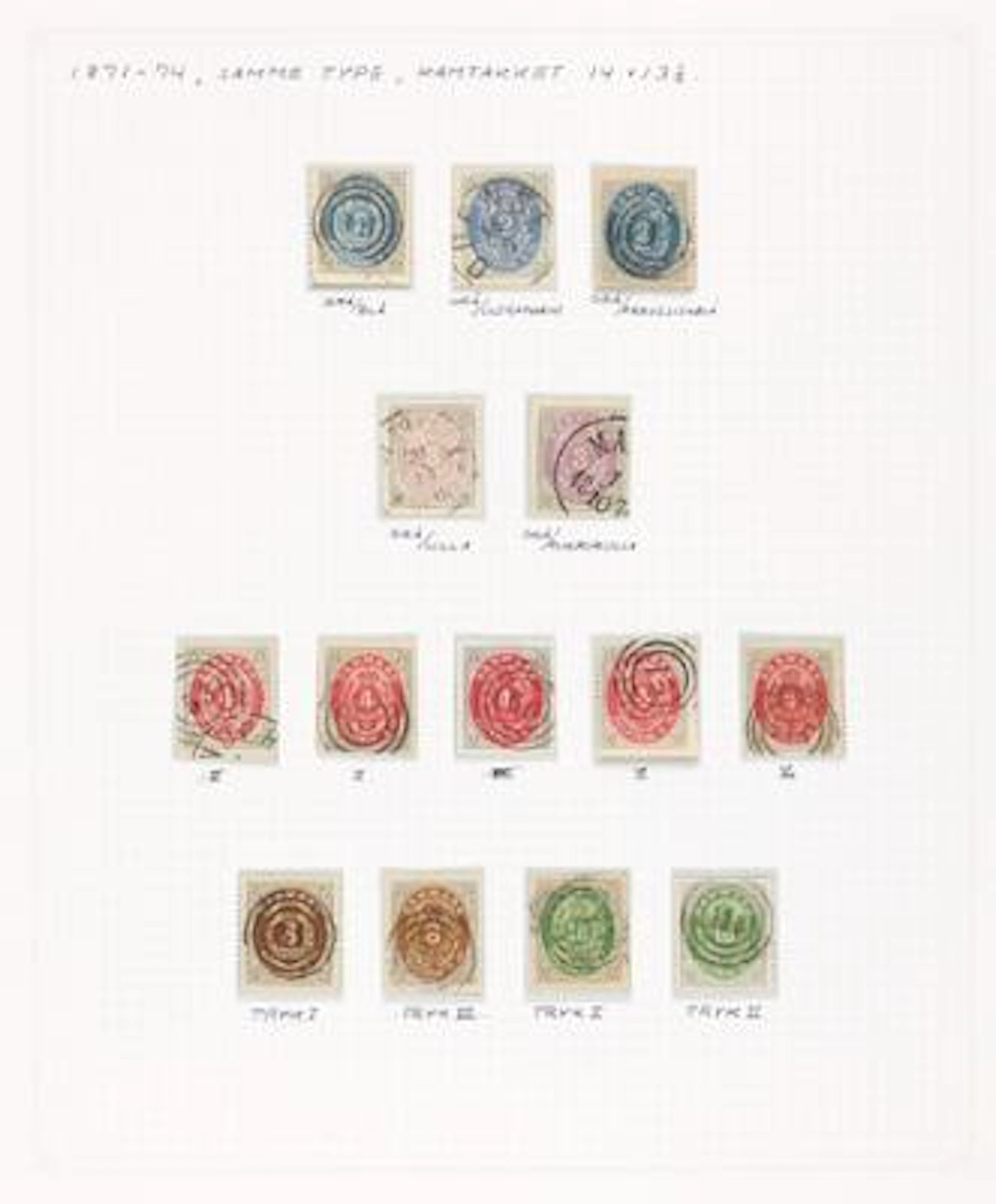 Denmark. 1870-1902. Bi-coloured. Very beautiful collection on albumpages