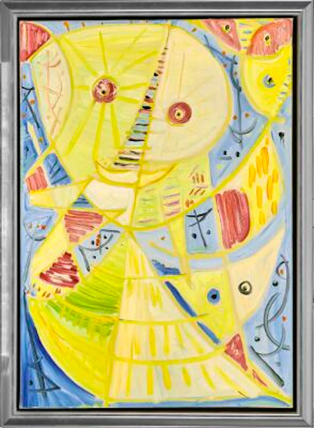 Egill Jacobsen: Mask composition, 1972. Signed and dated on the reverse.