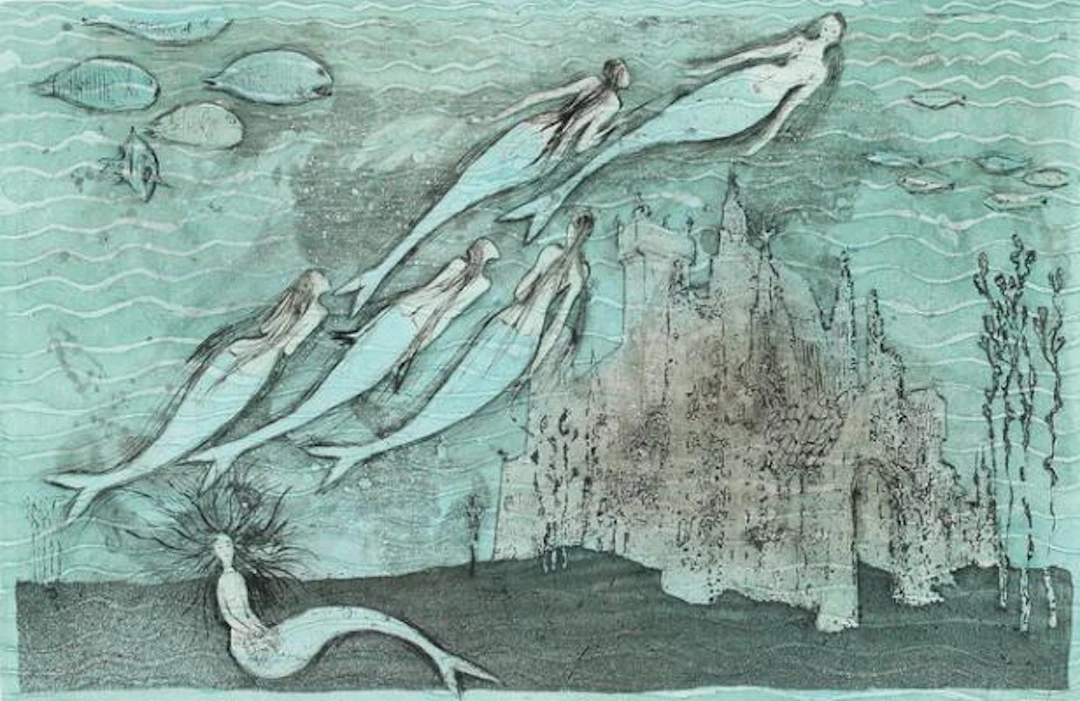 Lars Bo: “Den lille havfrue”, 1977. Signeret Lars Bo, 69/100. Radering