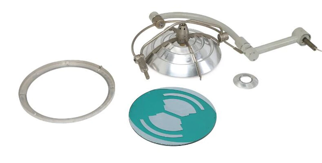 Poul Henningsen: "PH-Dental Lamp". Rare pendant with greylacquered