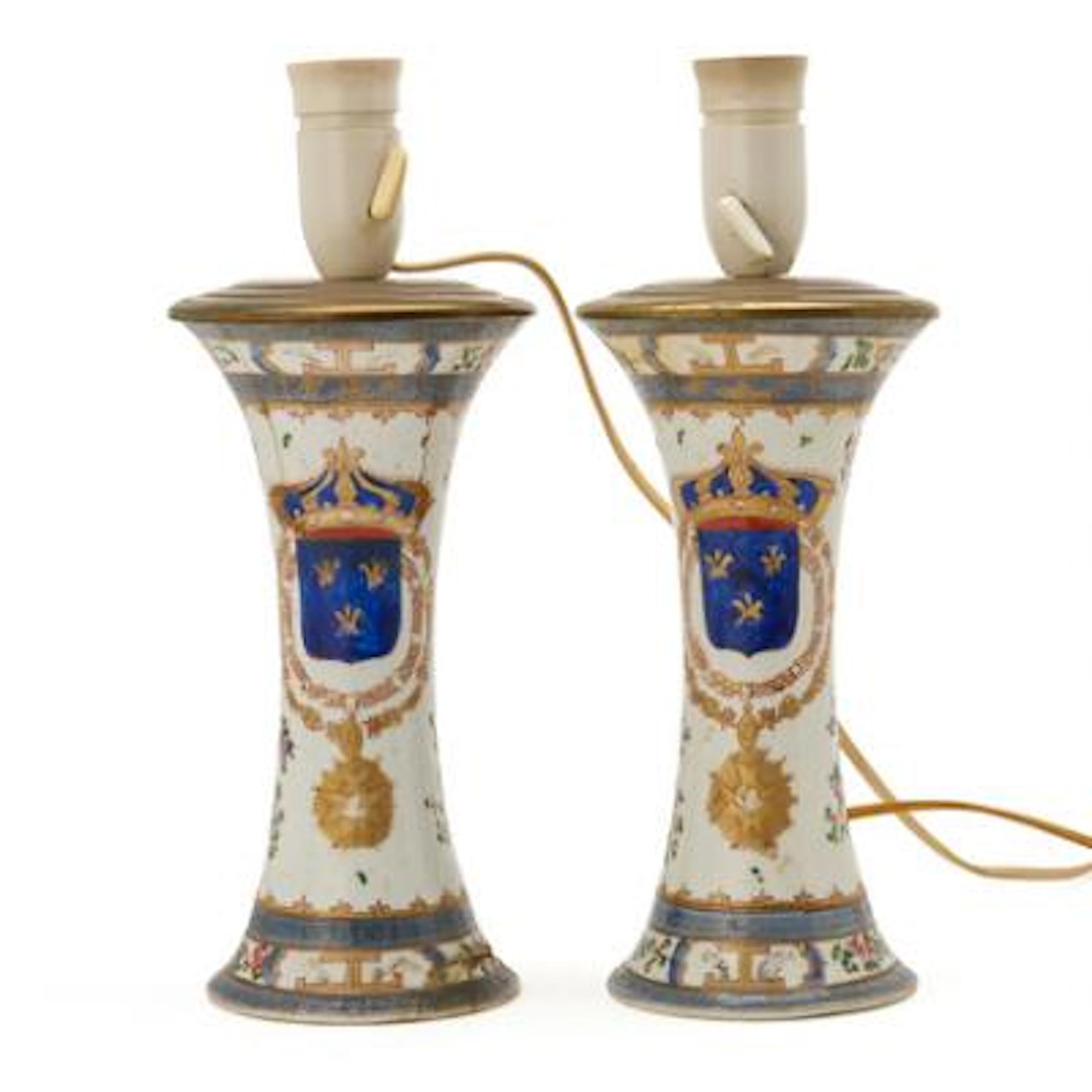 Two French porcelain vases. Samson. Remade to lamps. 19th century.