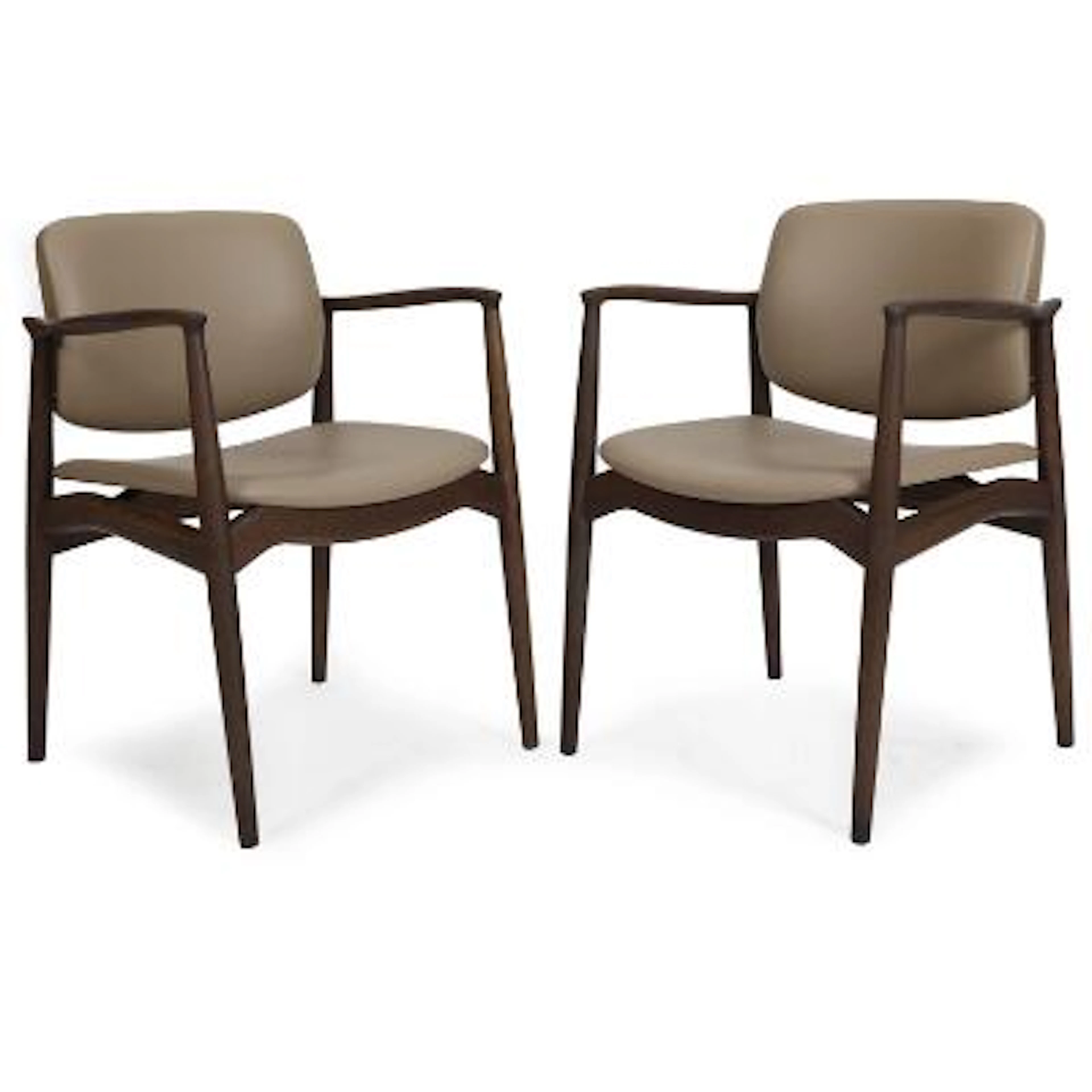 Erik Buck: "Captain", Two armchairs of smoked oak and leather. Labeled
