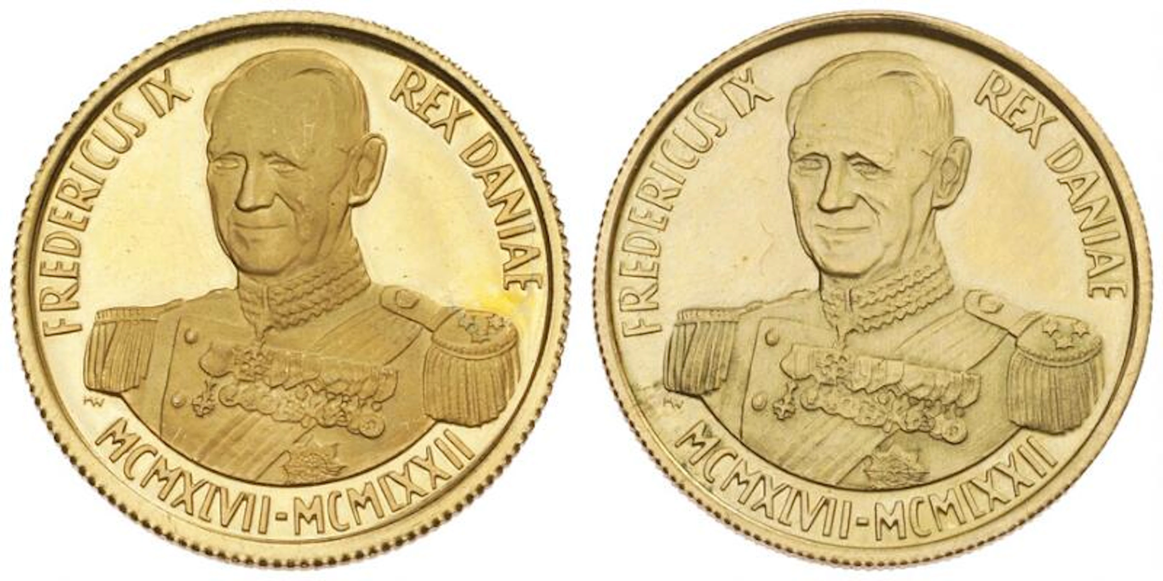 Margrethe II, medal commemorating H.M. King Frederik IX, 1972, Au