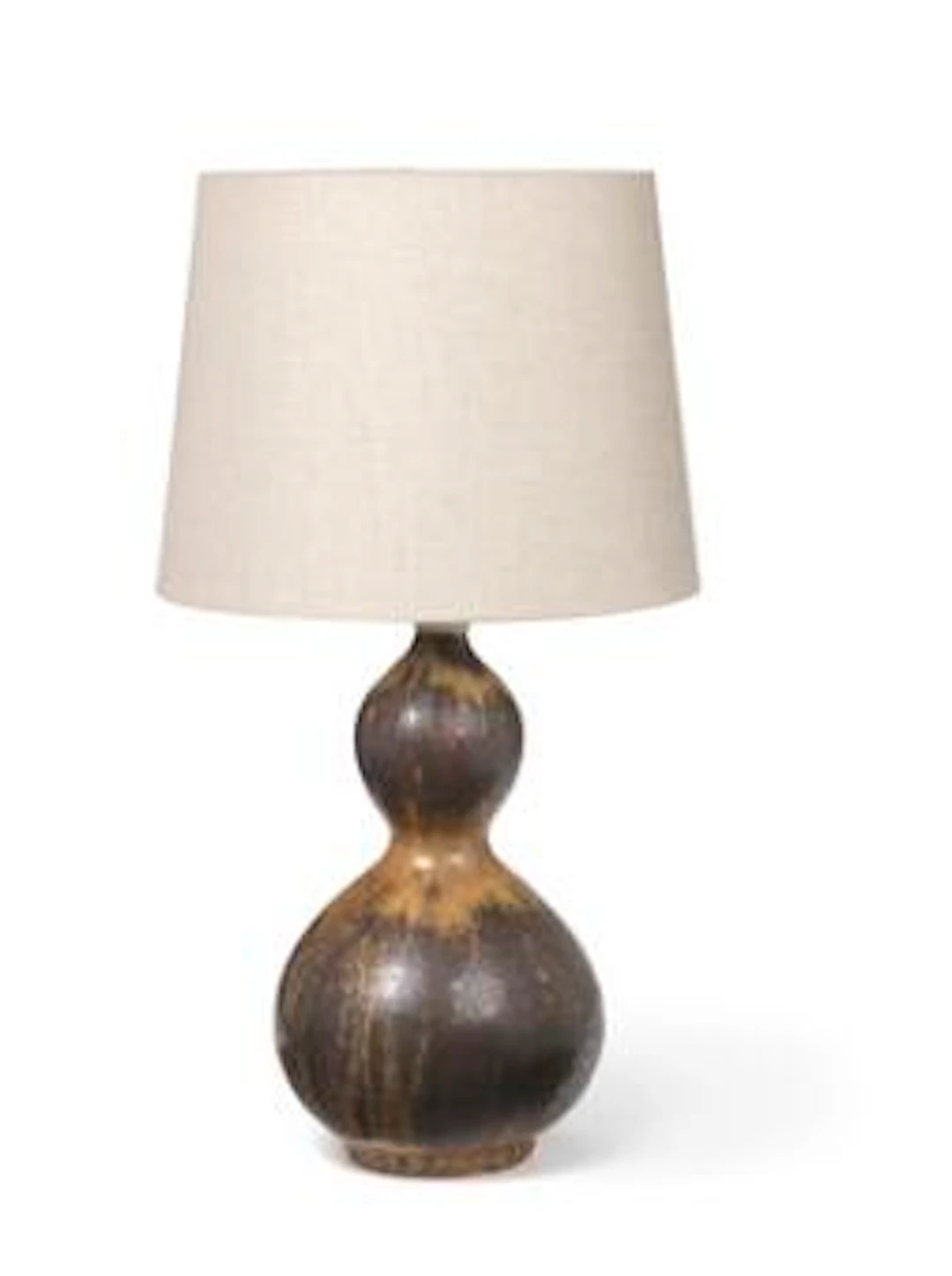 Axel Salto: A calabash-shaped stoneware table lamp. Decorated with