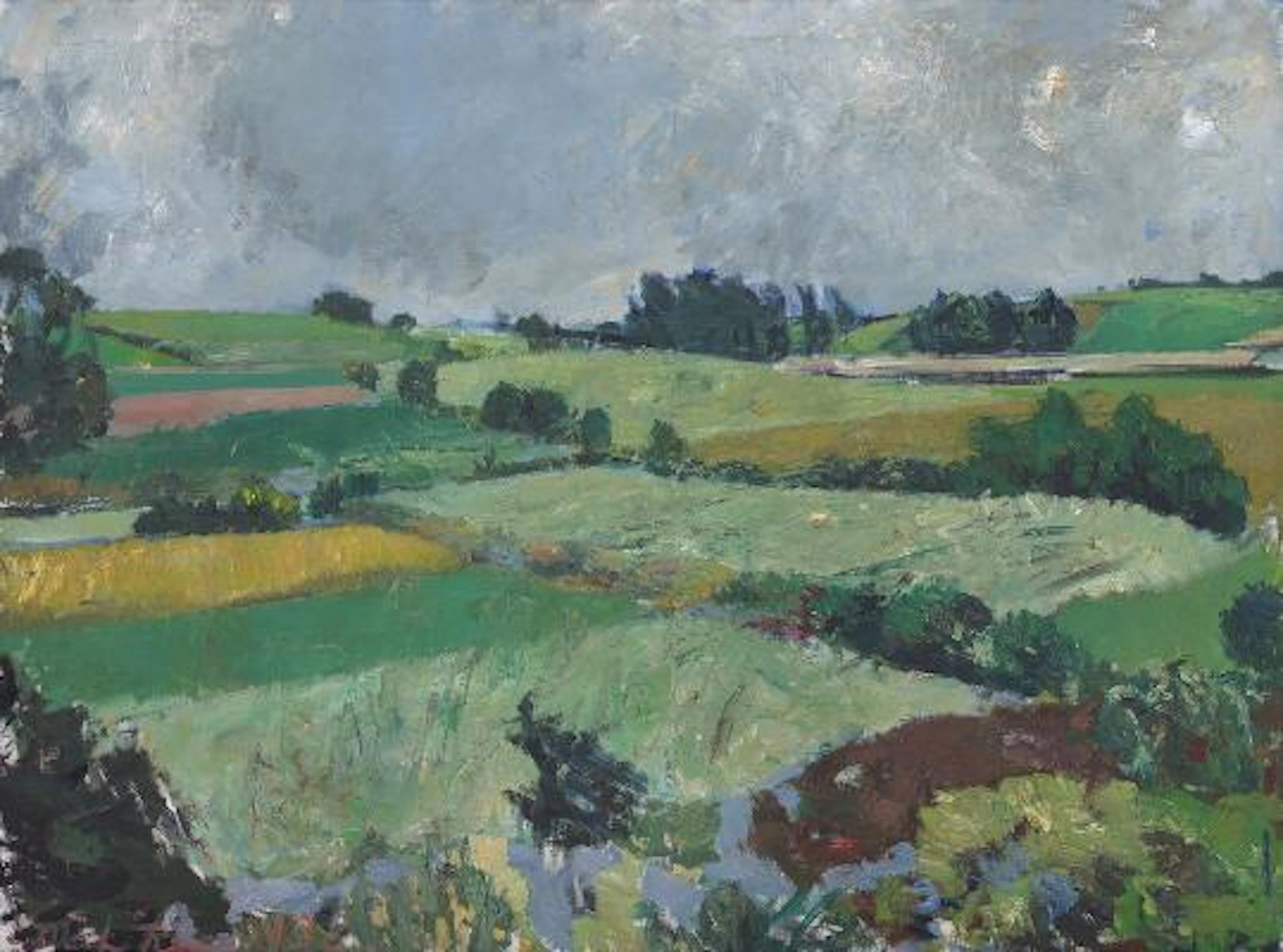 Olaf Rude: Landscape. Signed Olaf Rude 1933. Oil on canvas. 97 x 130