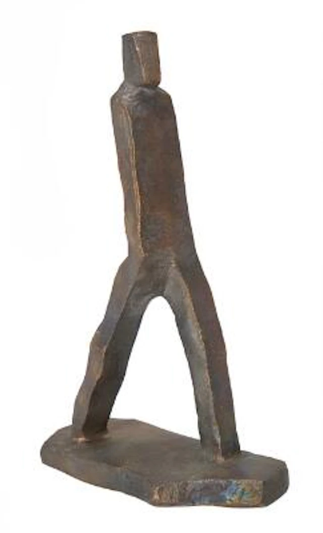 Erik Heide: “På vej”. Signed Erik Heide 2000. Bronze. H. 23. L. 15
