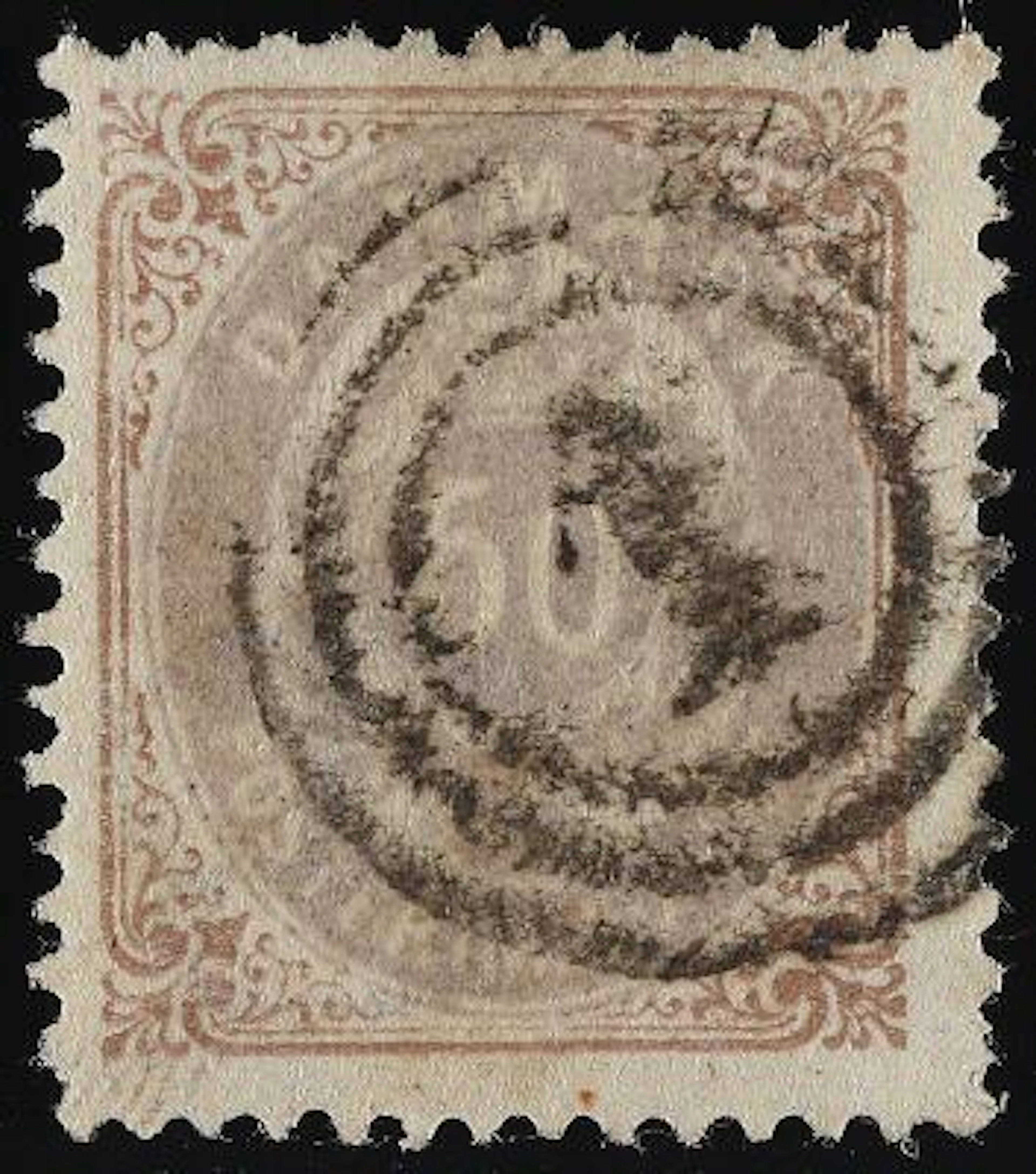 1875. 50 Øre, light brown/pale red violet. Print 1a. Very scarce shade