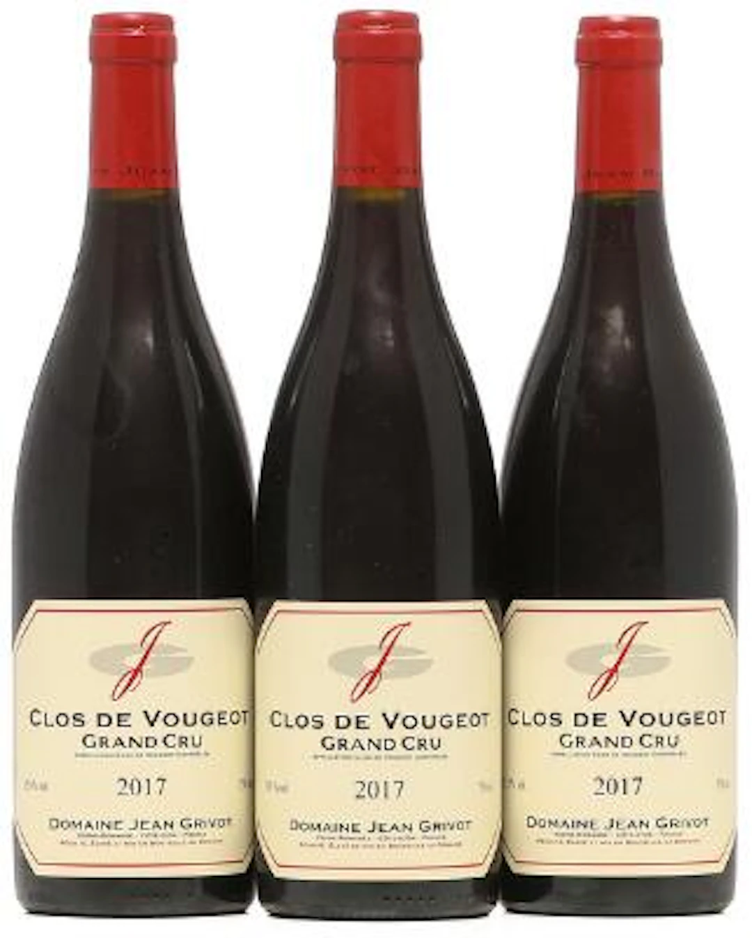 3 bts. Clos de Vougeot Grand Cru, Domaine Jean Grivot 2017 A (hf/in).