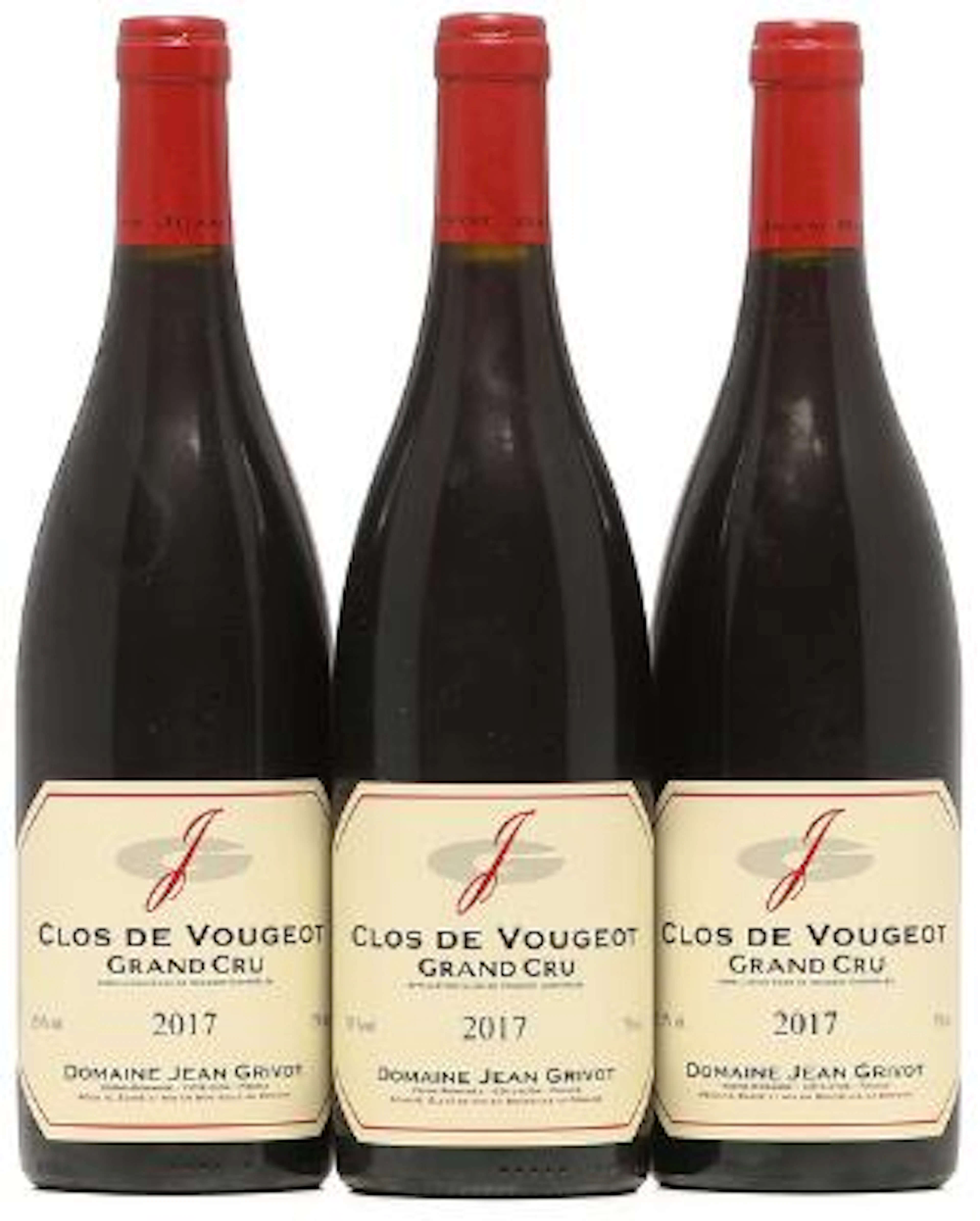 3 bts. Clos de Vougeot Grand Cru, Domaine Jean Grivot 2017 A (hf/in).