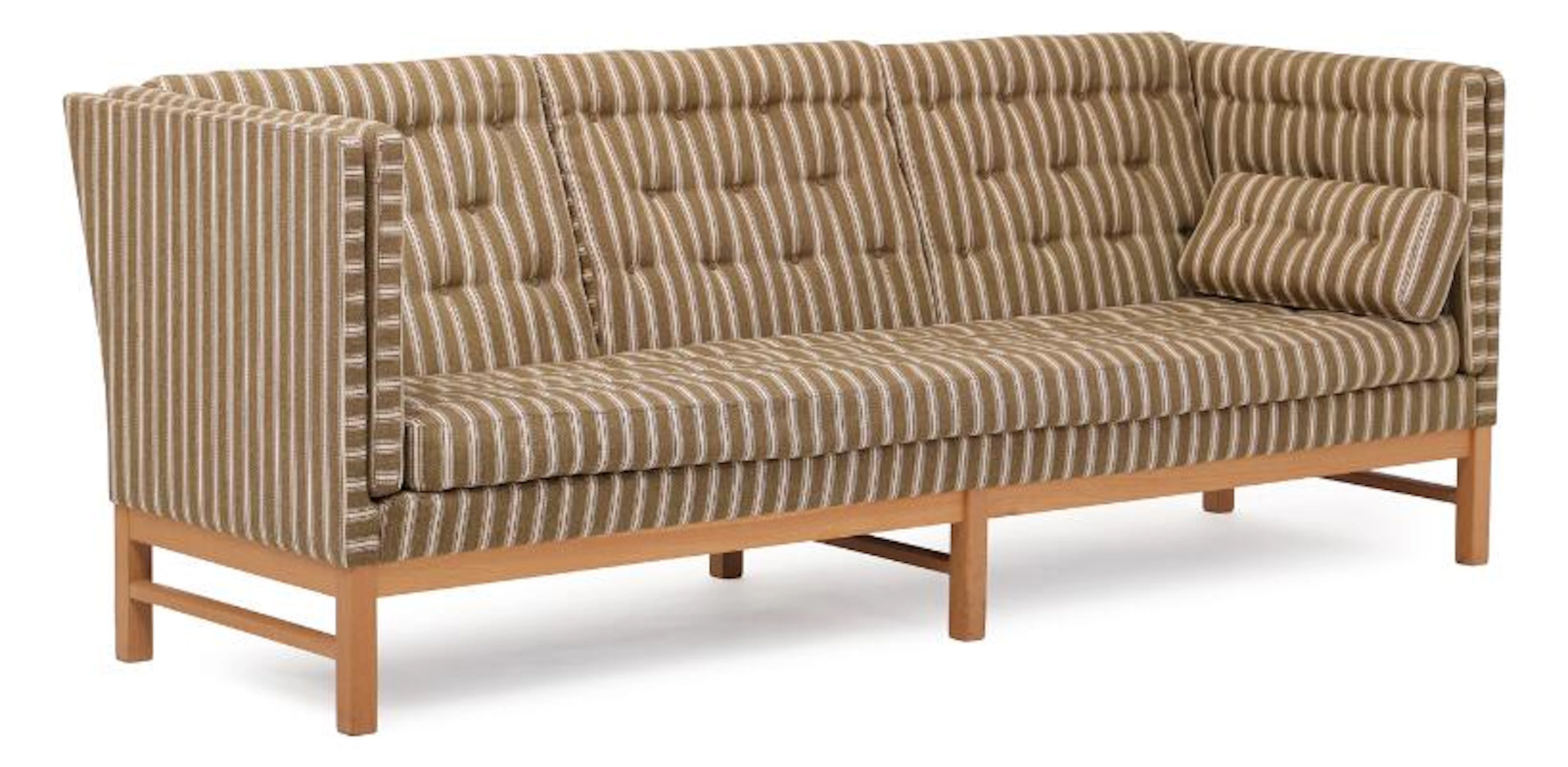 Erik Ole Jørgensen: Three-seater sofa with oak frame. Seat, sides
