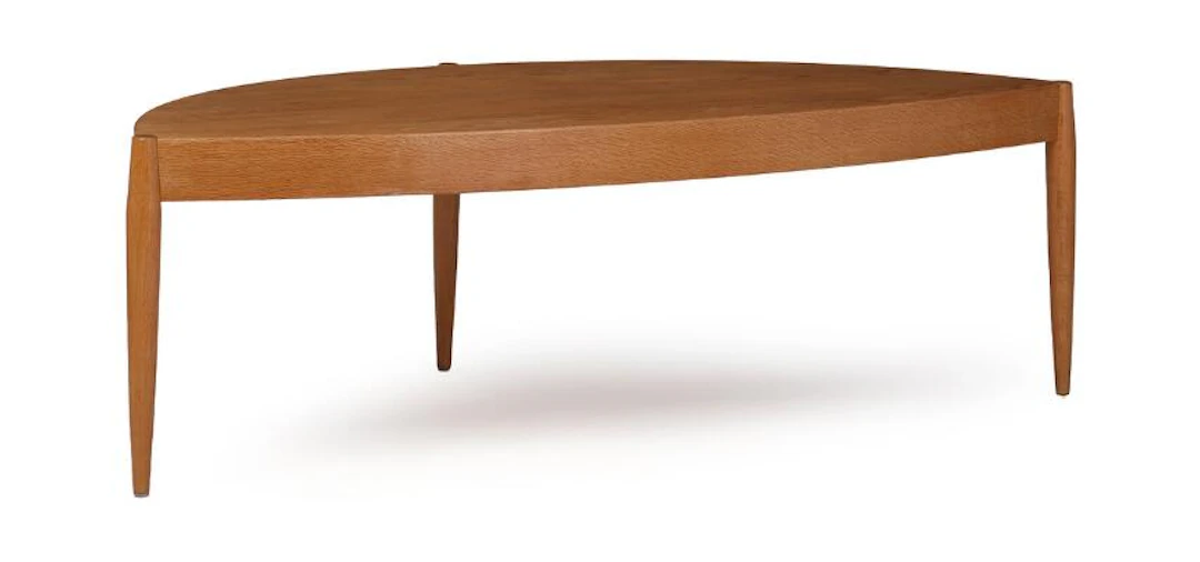 Johannes Andersen: "Capri". Boat-shaped oak coffee table. Manufactured