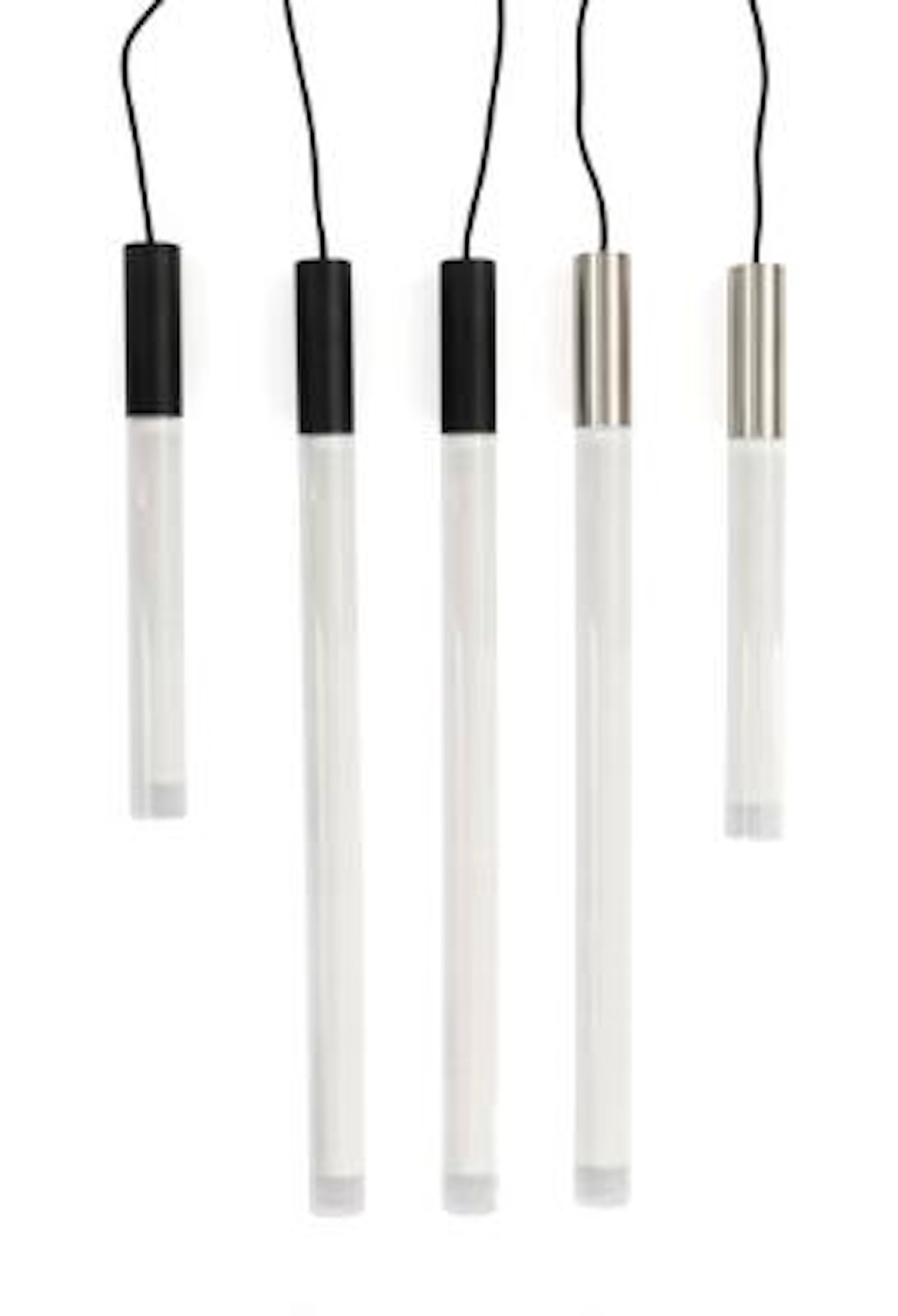 Angelo Mangiarotti: "Plexi". Five pendants with solid plexi glass