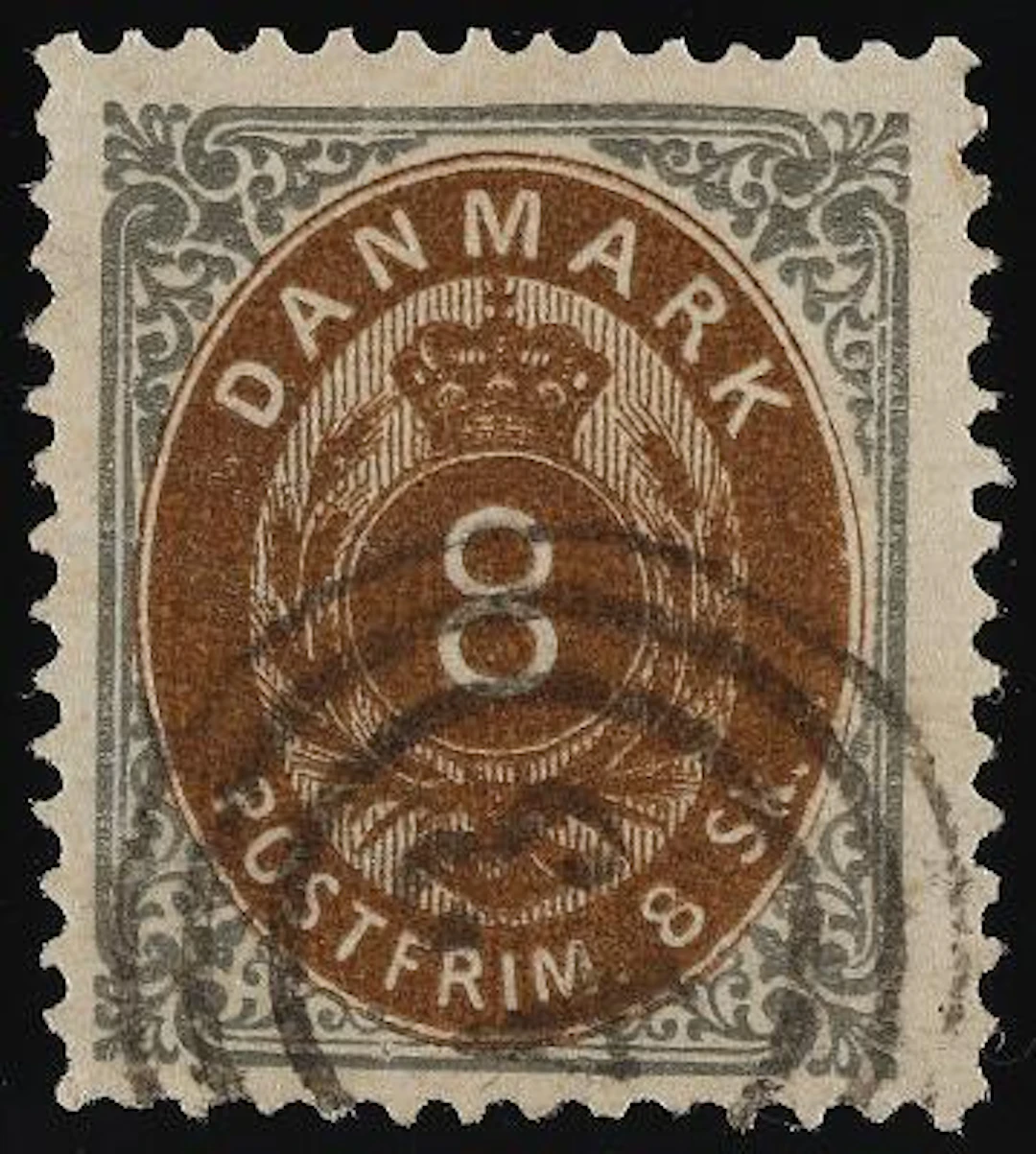 1870. 8 Skilling, grey/brown. INVERTED FRAME. Beautiful used stamp