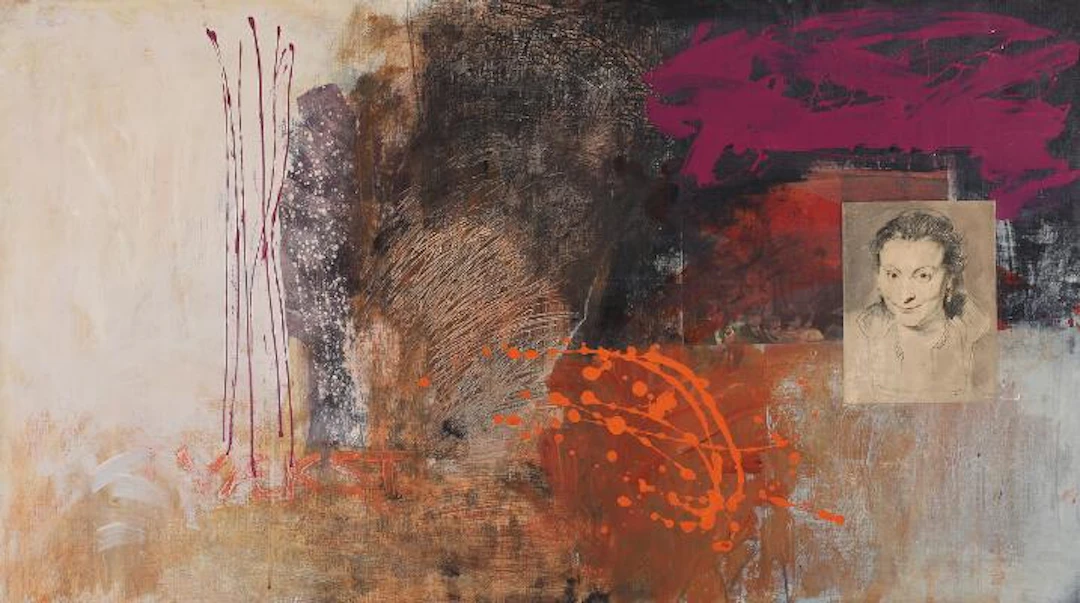 Merete Hertz: Untitled. Signed on the reverse. Oil on canvas. 62 x
