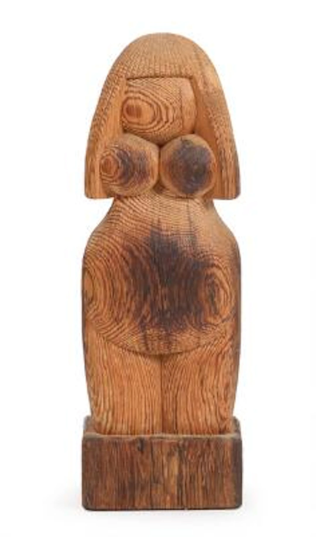 Jacob Hermann: Woman. Signed monogram. A carved pine figure. H. 90